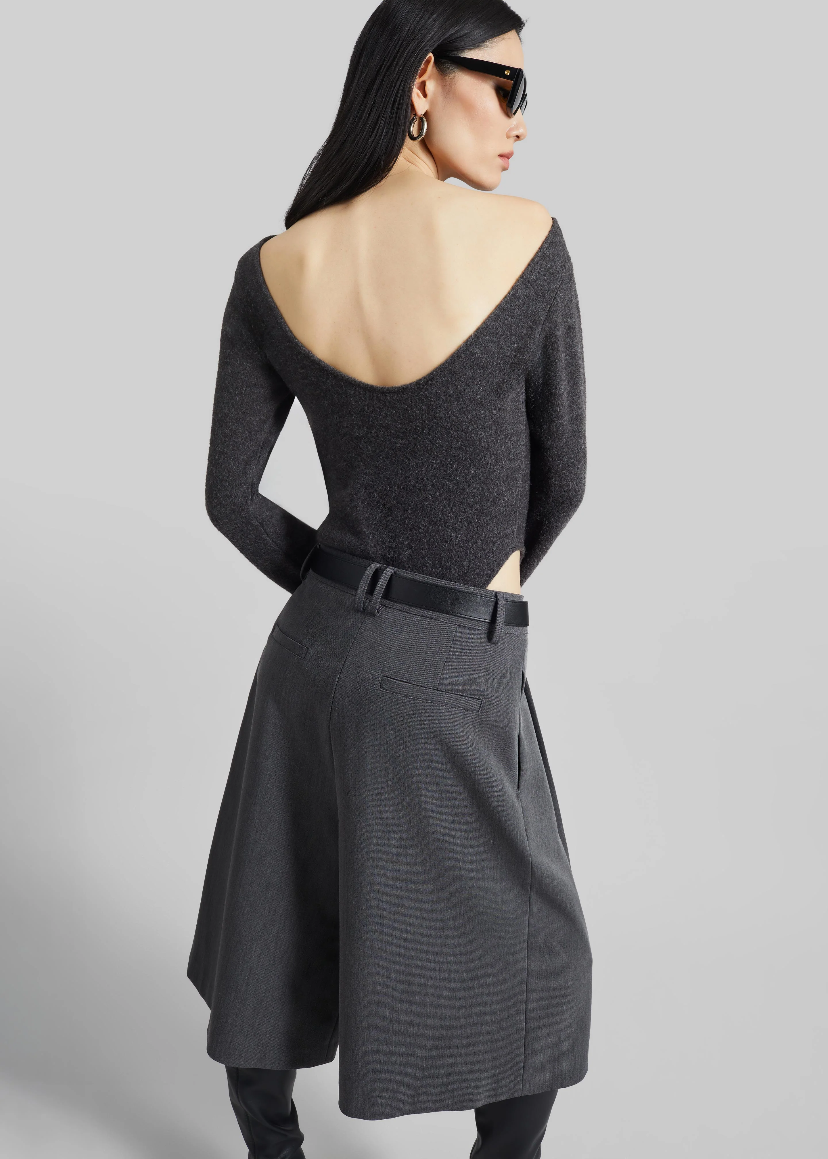 Civray Brushed Knit Bodysuit - Charcoal - Image 4