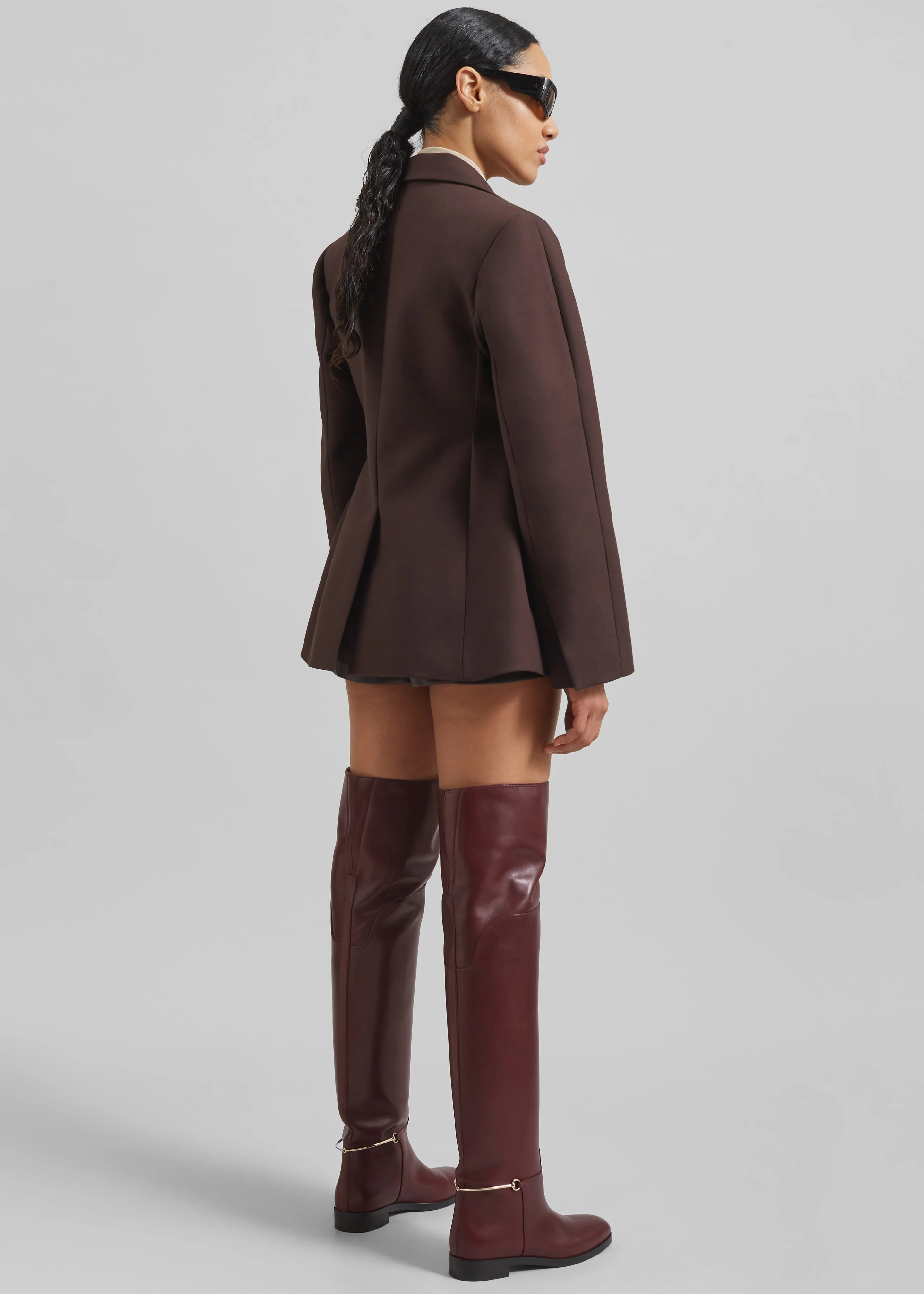 Colette Hourglass Blazer - Dark Brown - Image 8