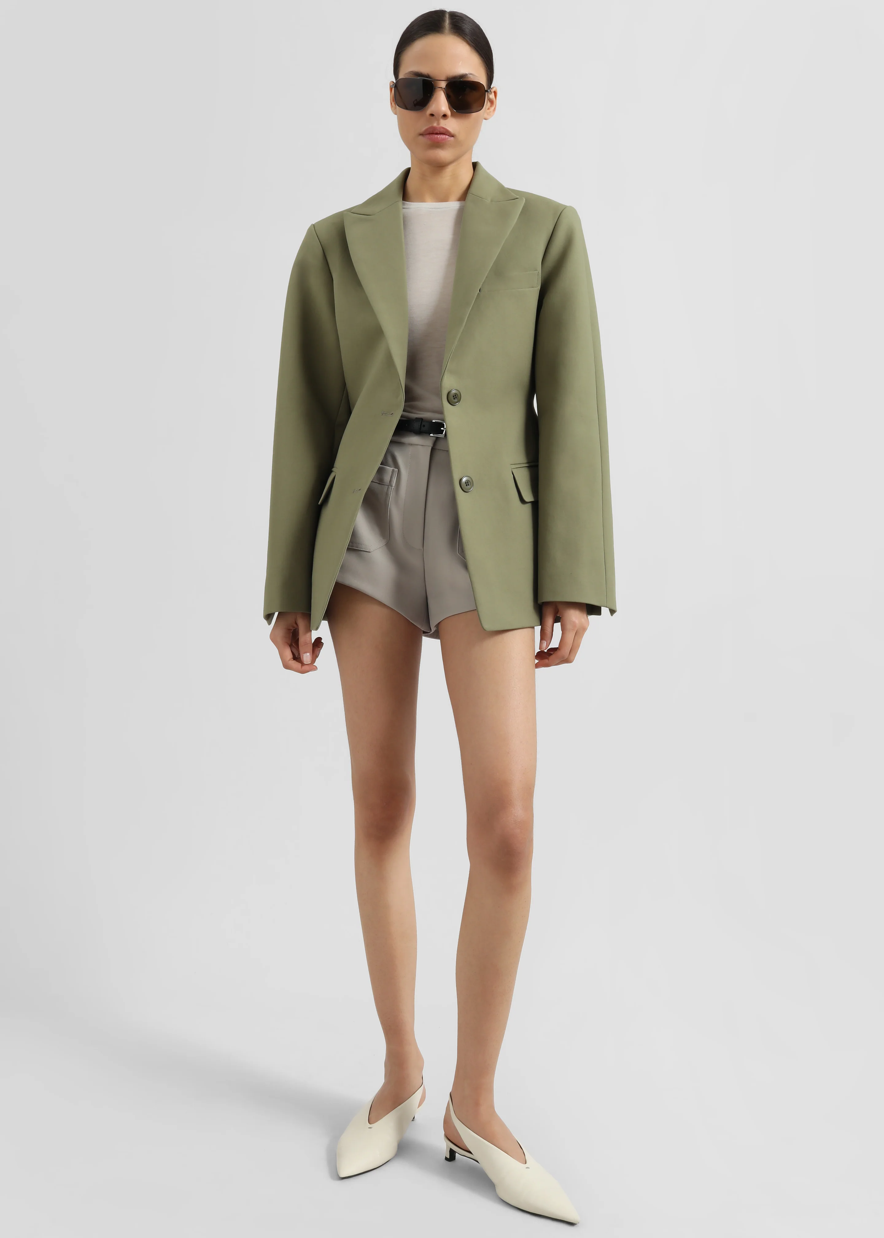 Colette Hourglass Blazer - Khaki - Image 2