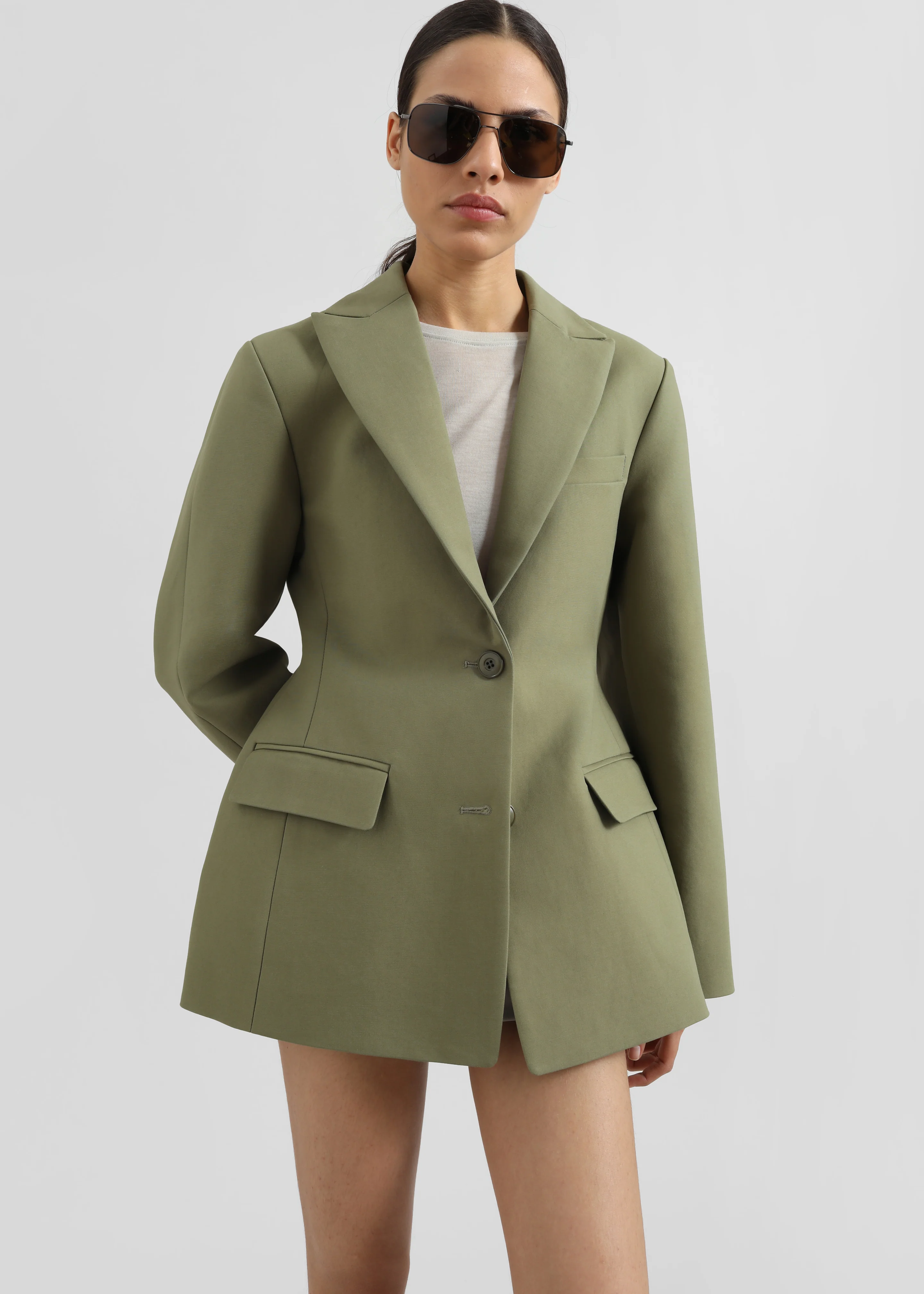 Colette Hourglass Blazer - Khaki - Image 7