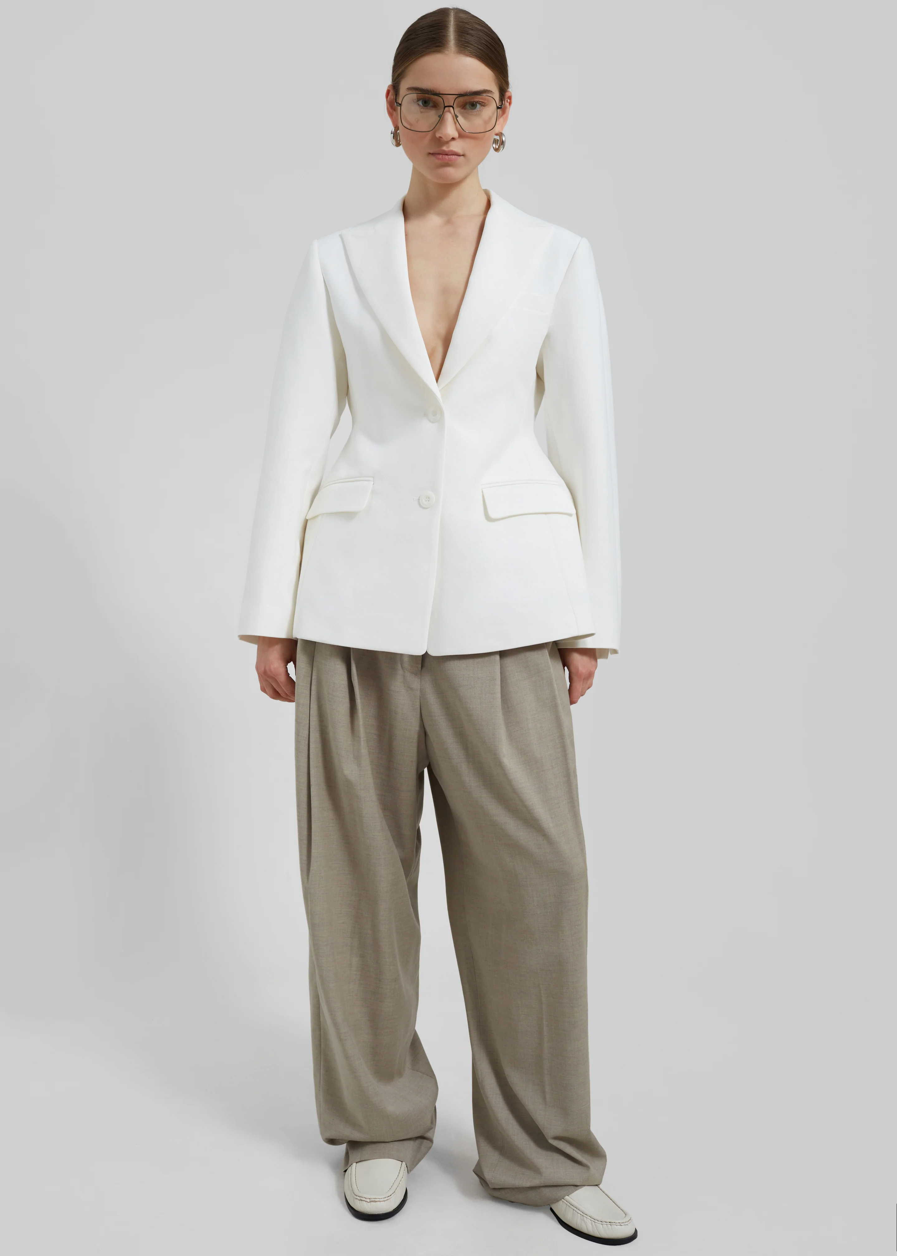 Colette Hourglass Blazer - White - Image 4