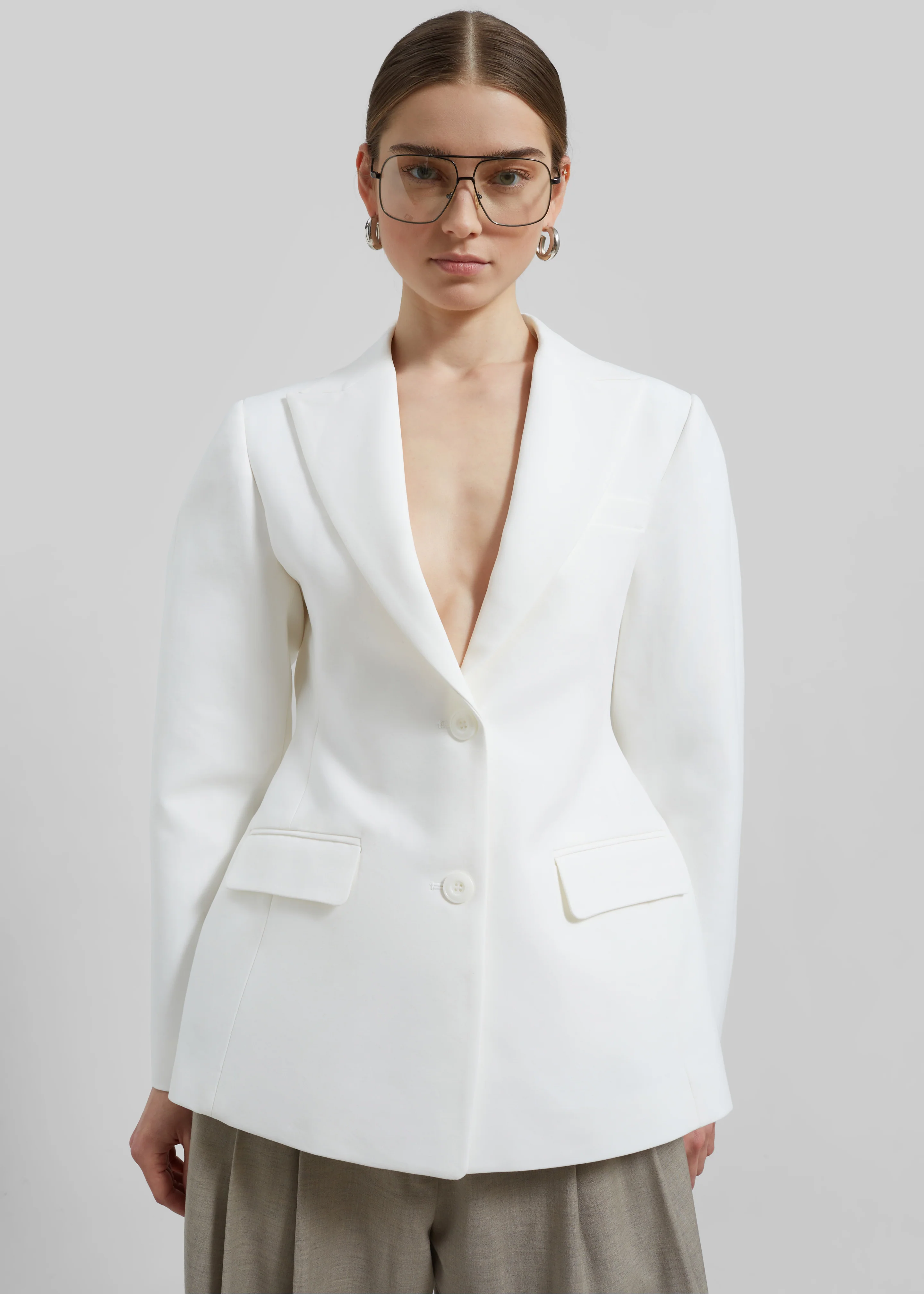 Colette Hourglass Blazer - White - Image 5