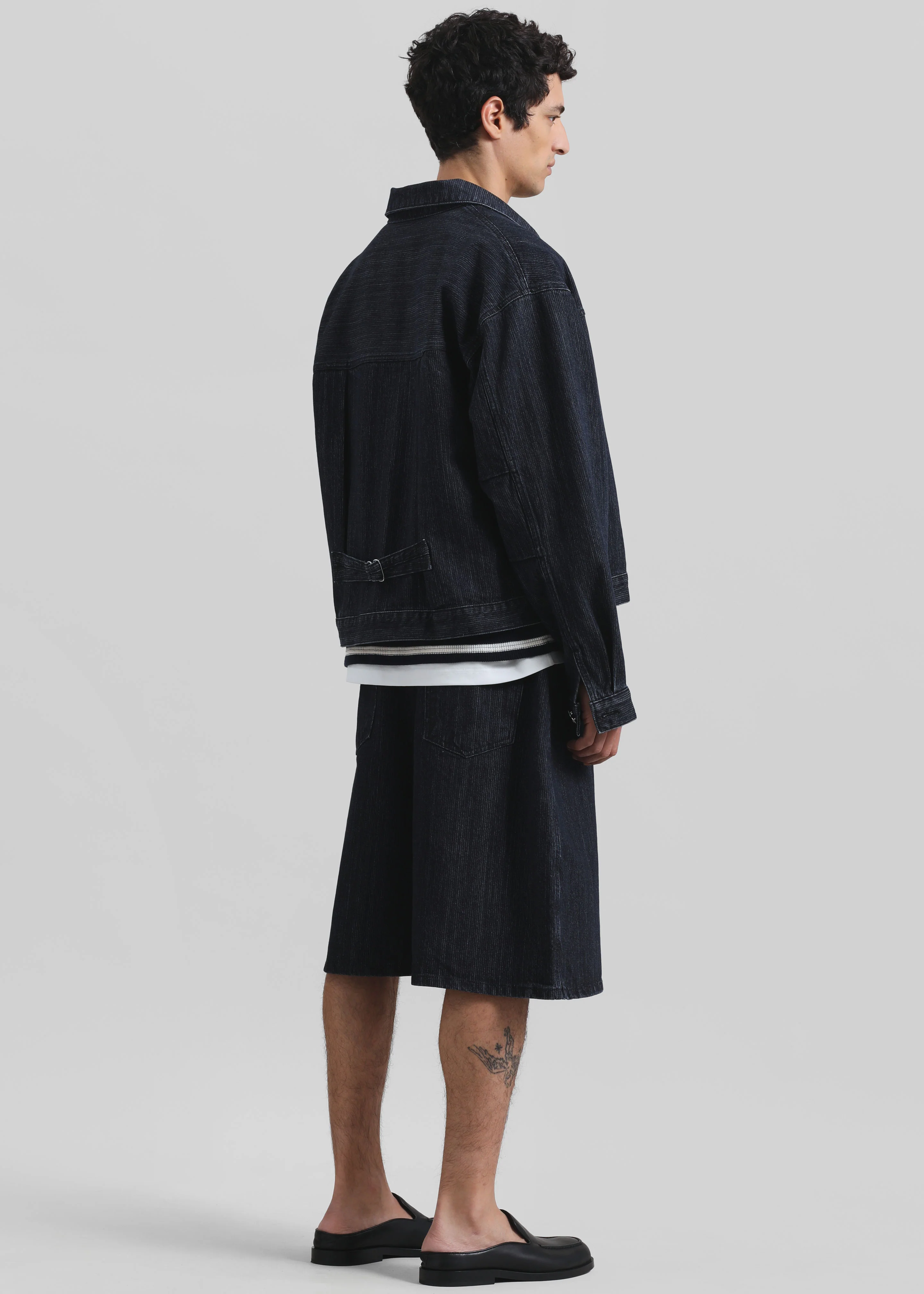 Colville Pinstripe Denim Work Jacket - Dark Wash - Image 7