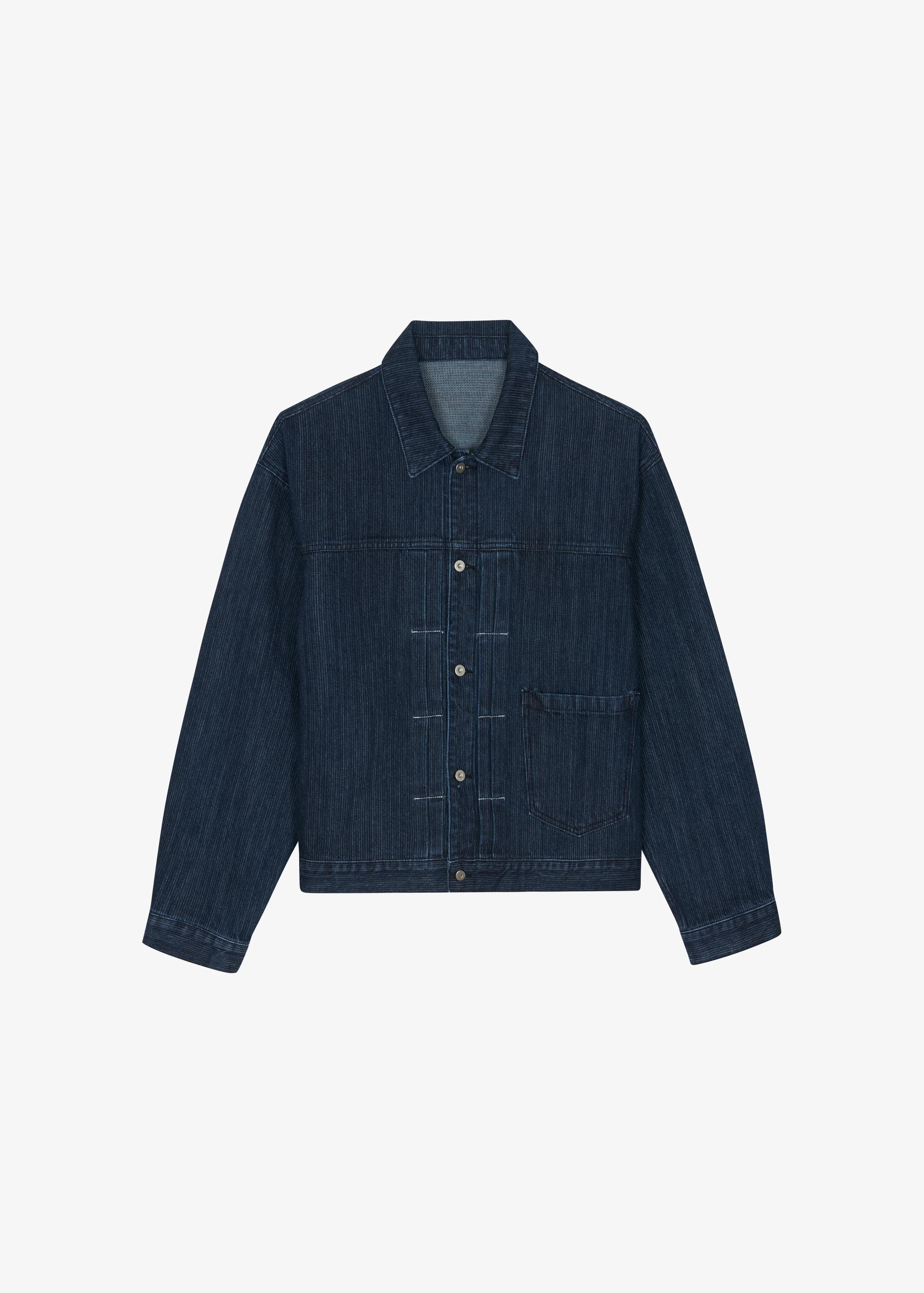 Colville Pinstripe Denim Work Jacket - Dark Wash - Image 8