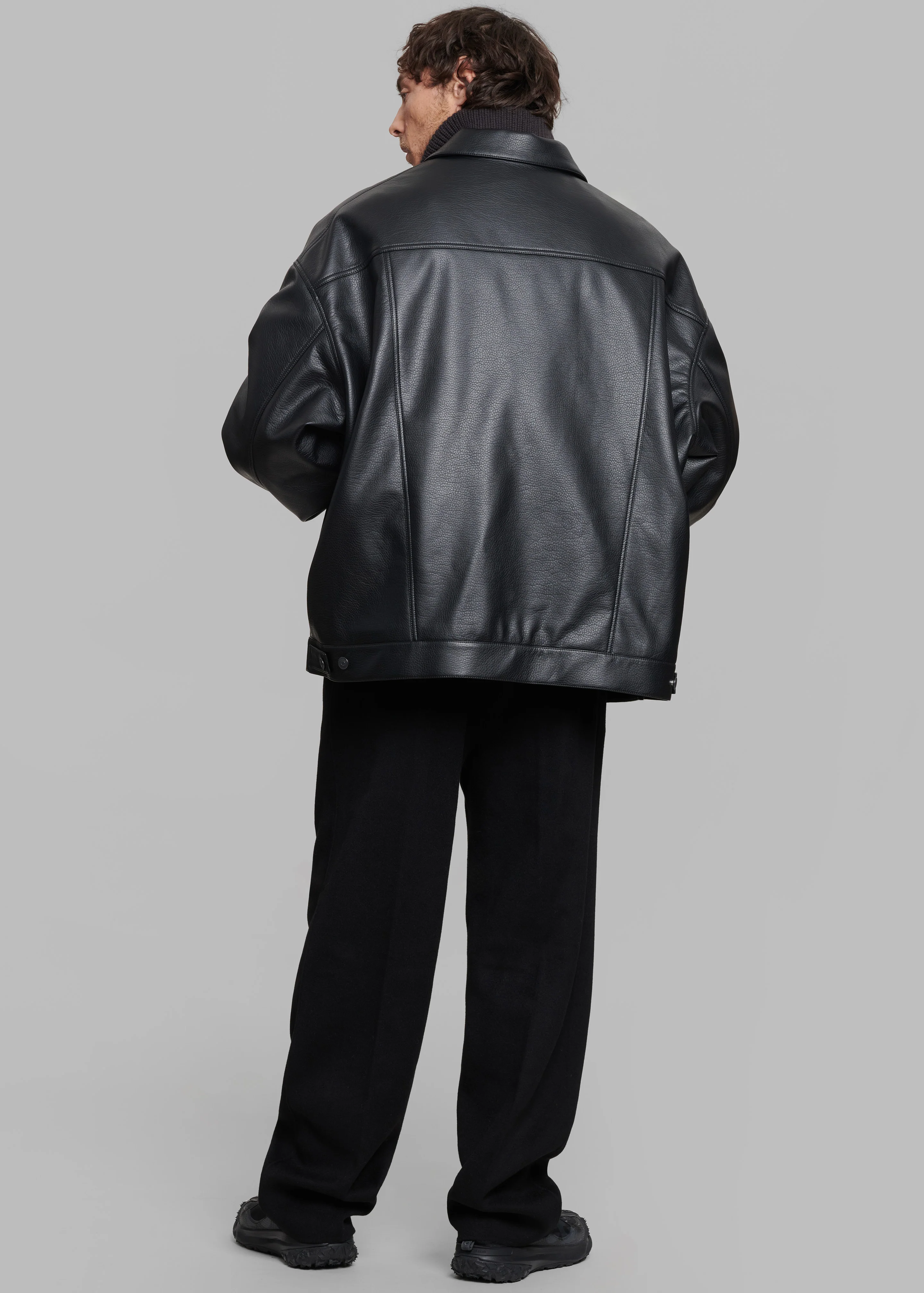 Conan Faux Leather Jacket - Black - Image 15