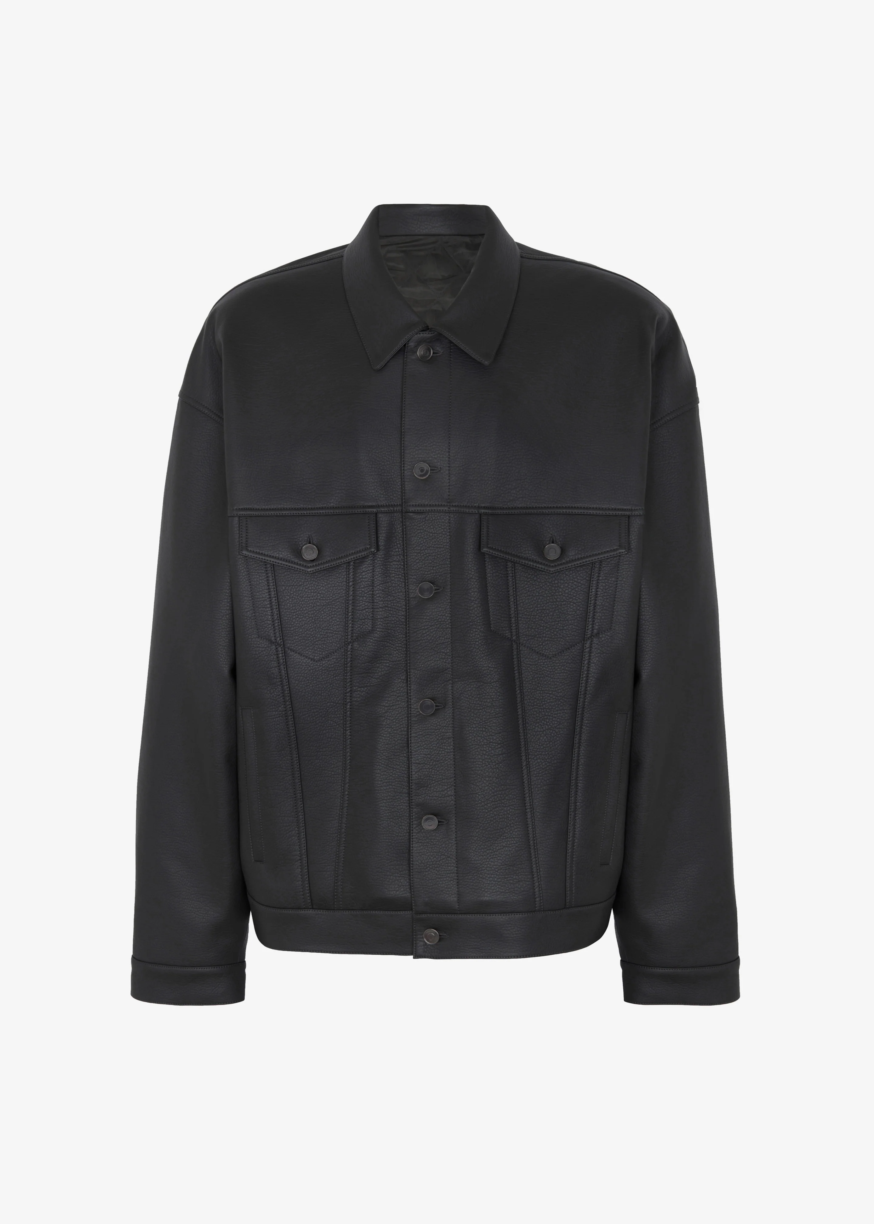 Conan Faux Leather Jacket - Black - Image 16