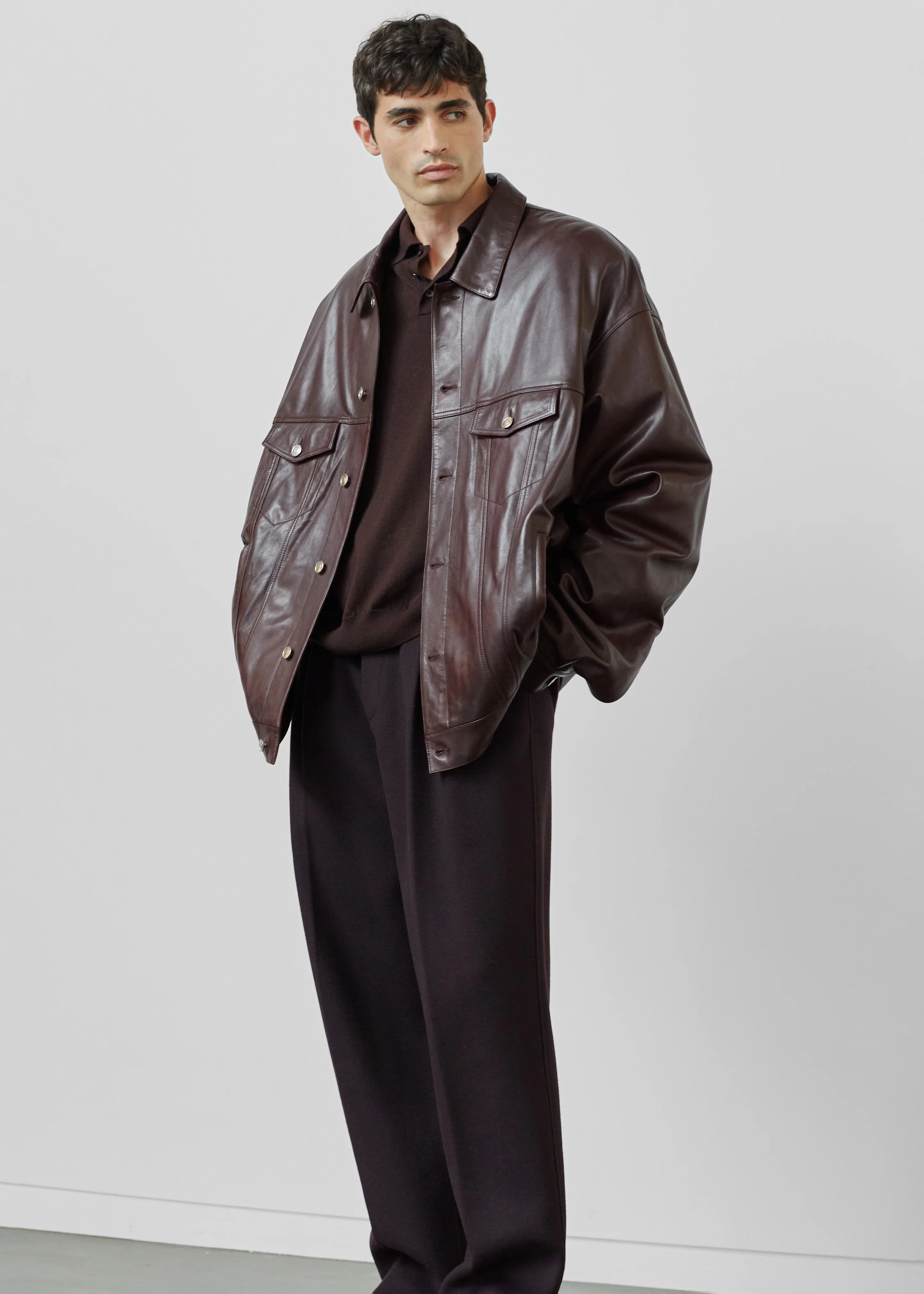 Conan Faux Leather Jacket - Burgundy - Image 6