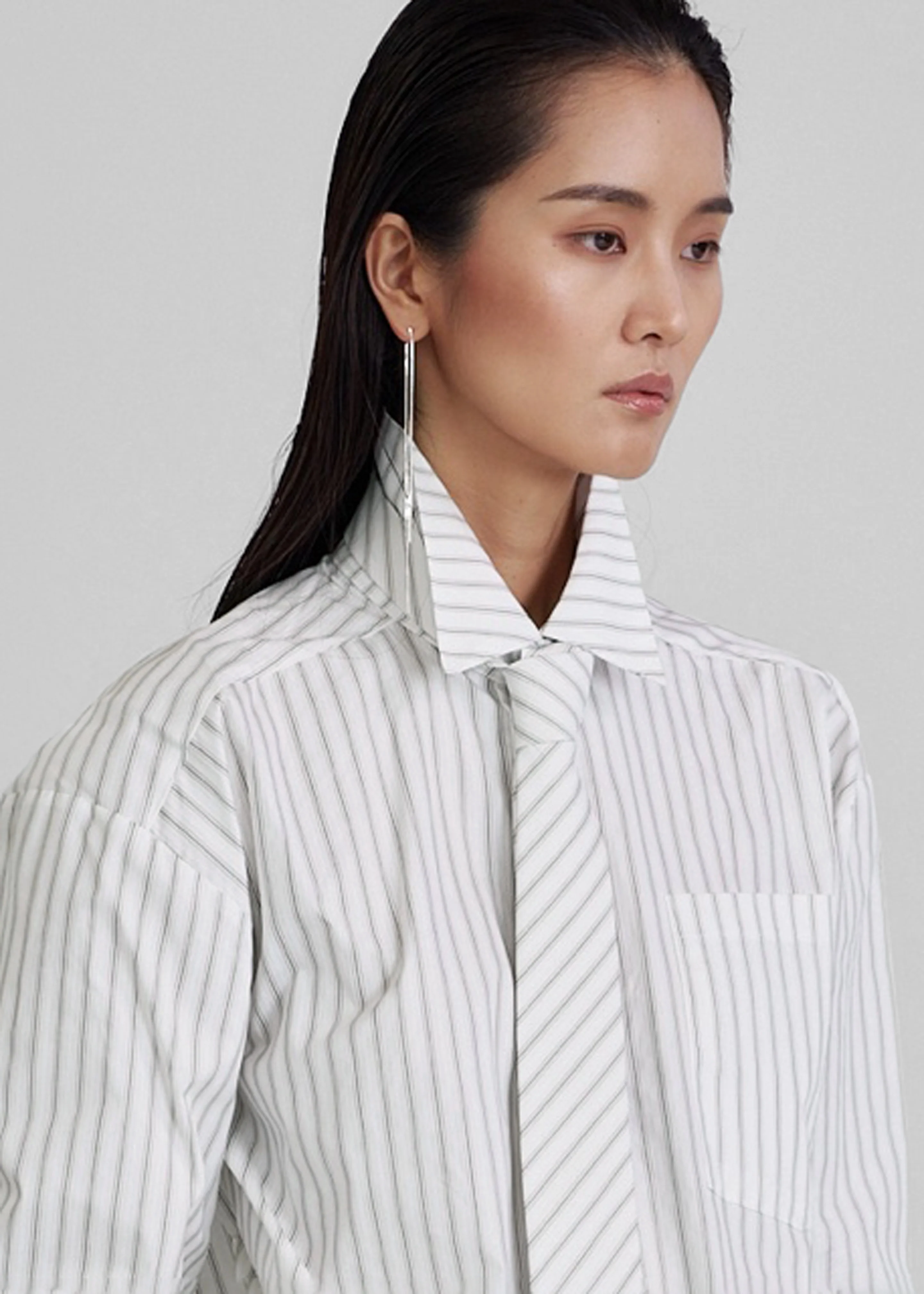 Connahy Tie Neck Shirt - White - Image 3