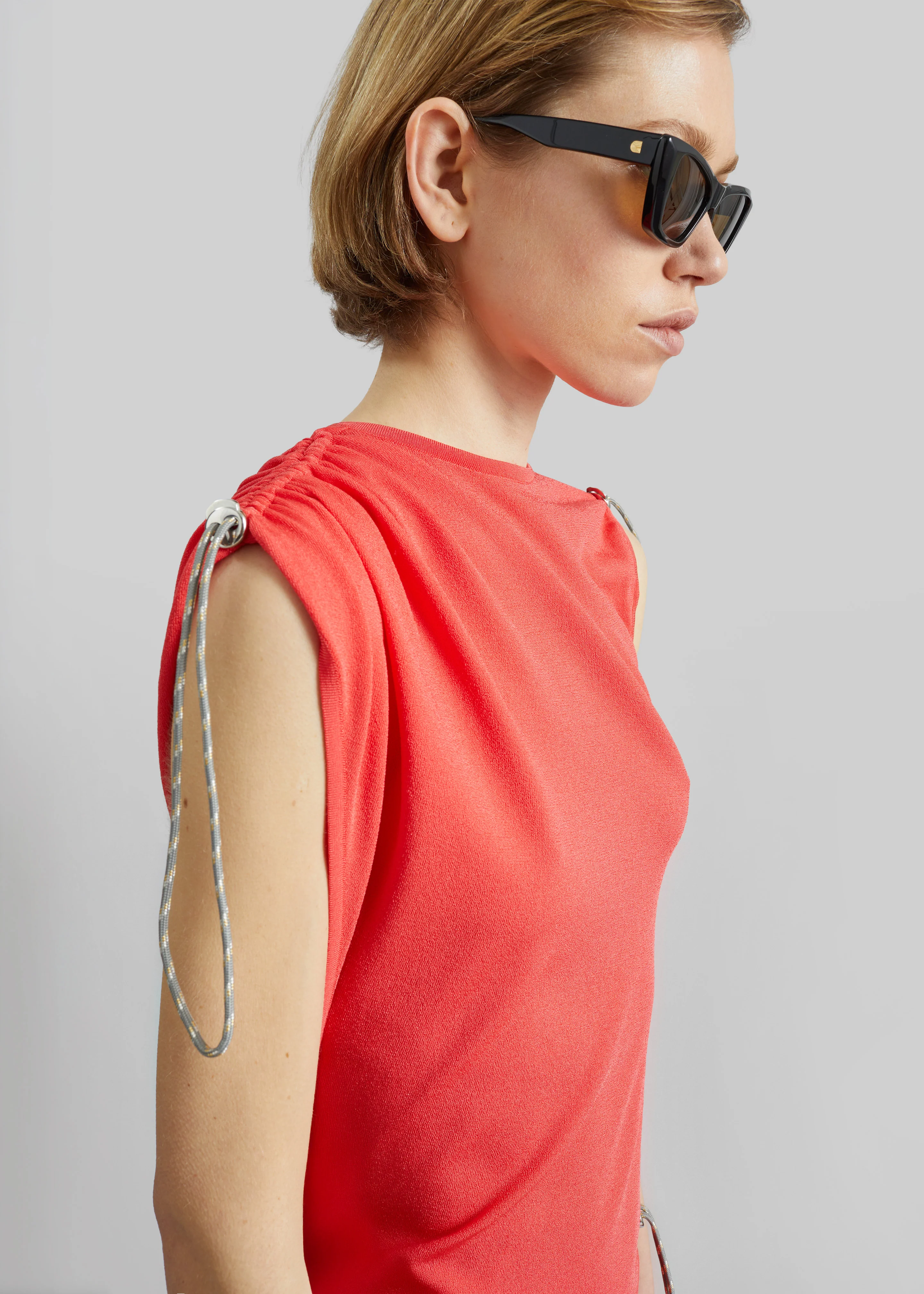 Coperni Adjustable Knit Dress - Red - Image 4