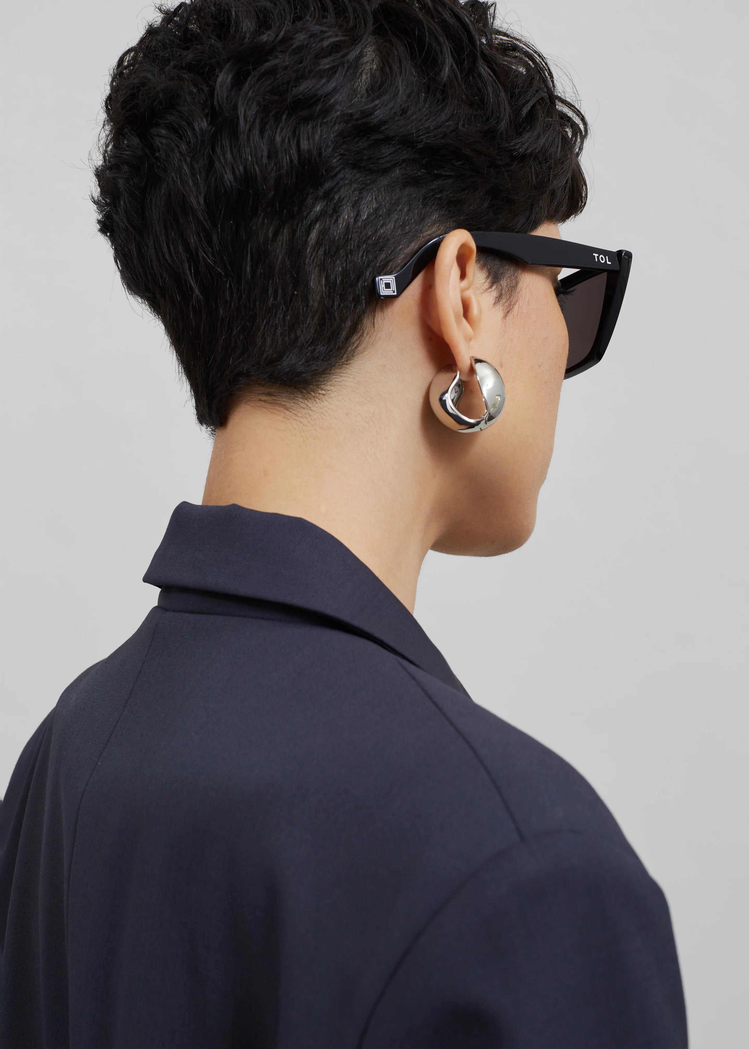 Coperni Creole Logo Earrings - Silver - Image 4