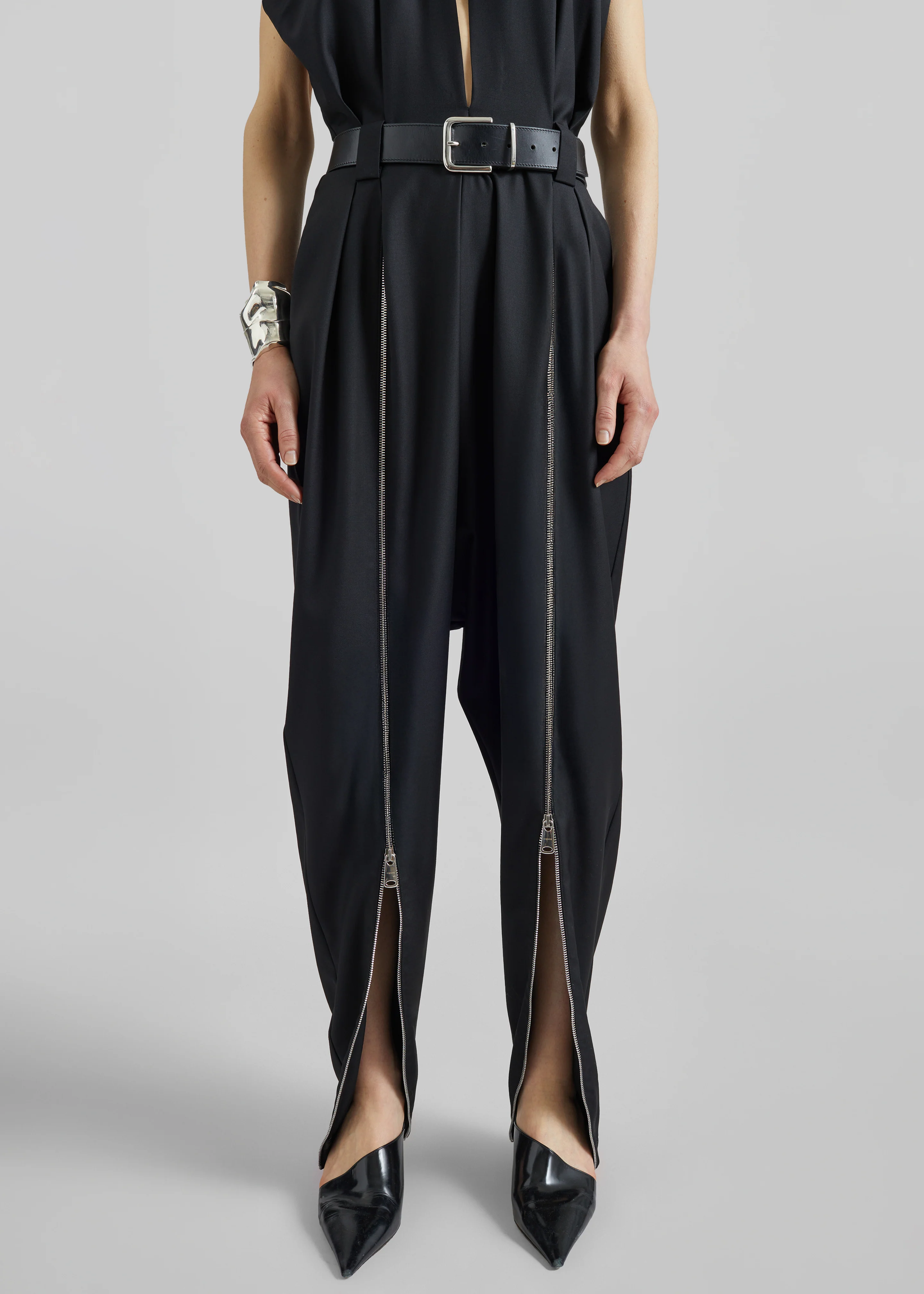 Coperni Double Zipped Sarouel Jumpsuit - Black - Image 4
