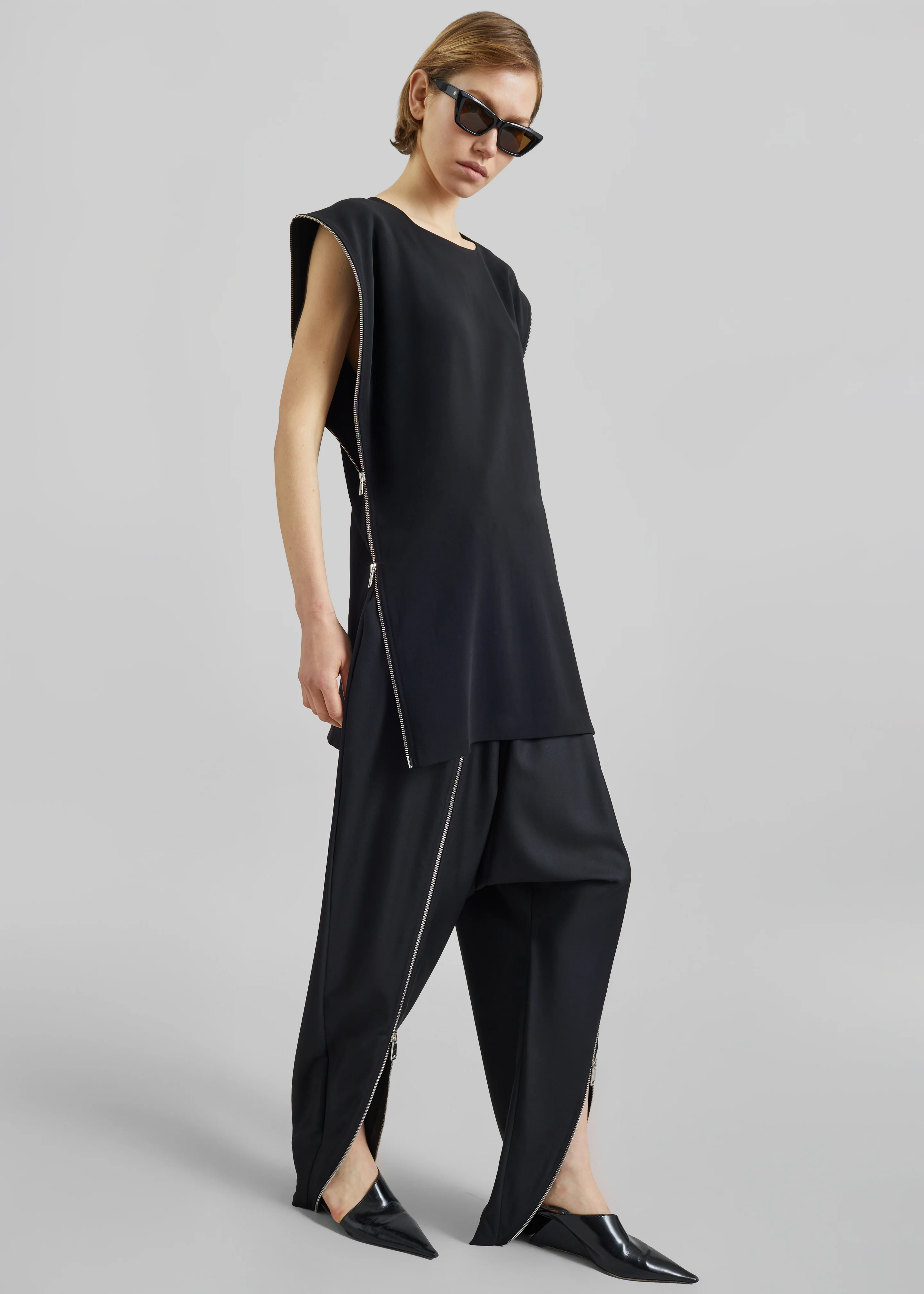 Coperni Double Zipped Sarouel Pants - Black - Image 3
