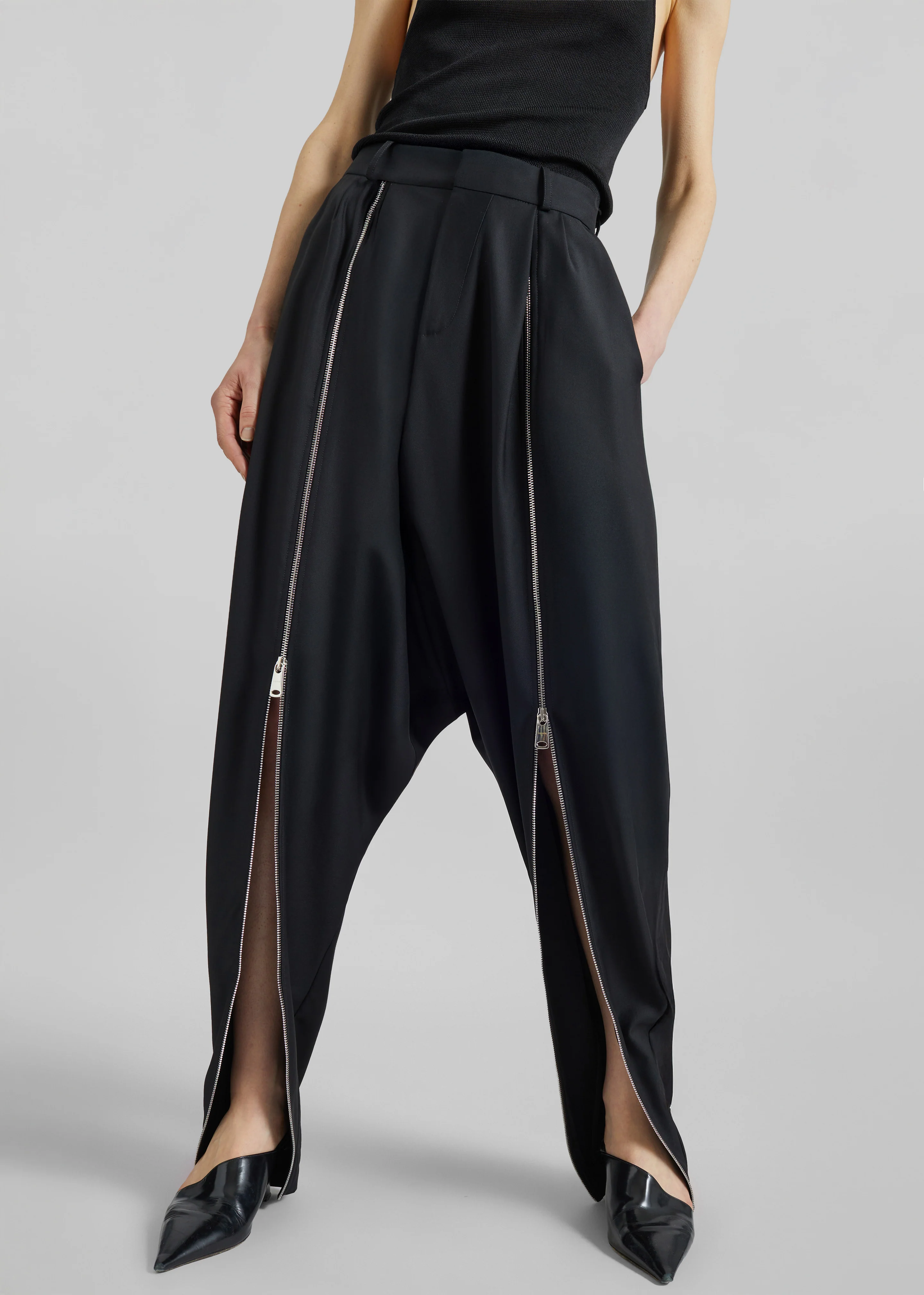 Coperni Double Zipped Sarouel Pants - Black - Image 4
