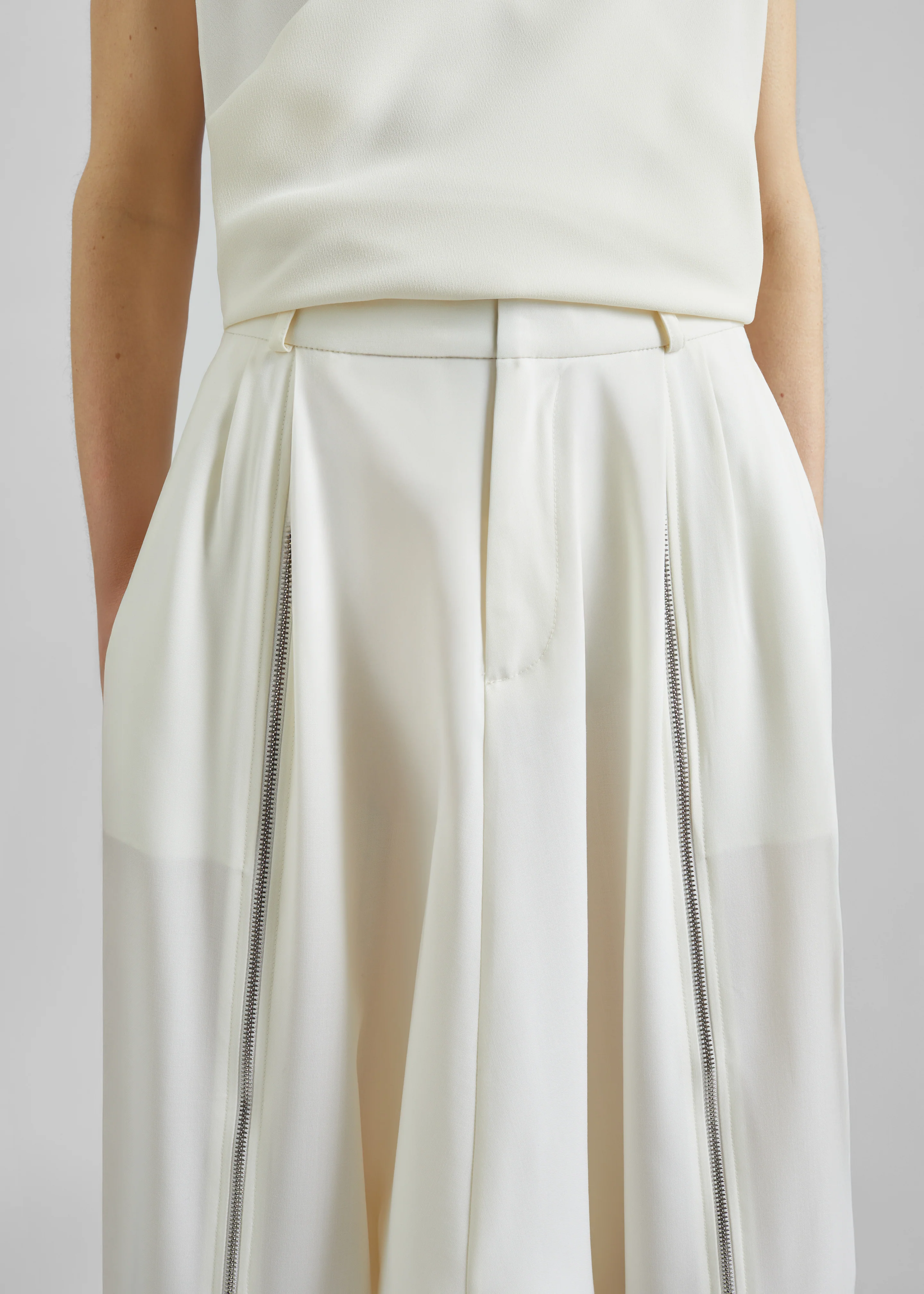 Coperni Double Zipped Sarouel Pants - White - Image 3