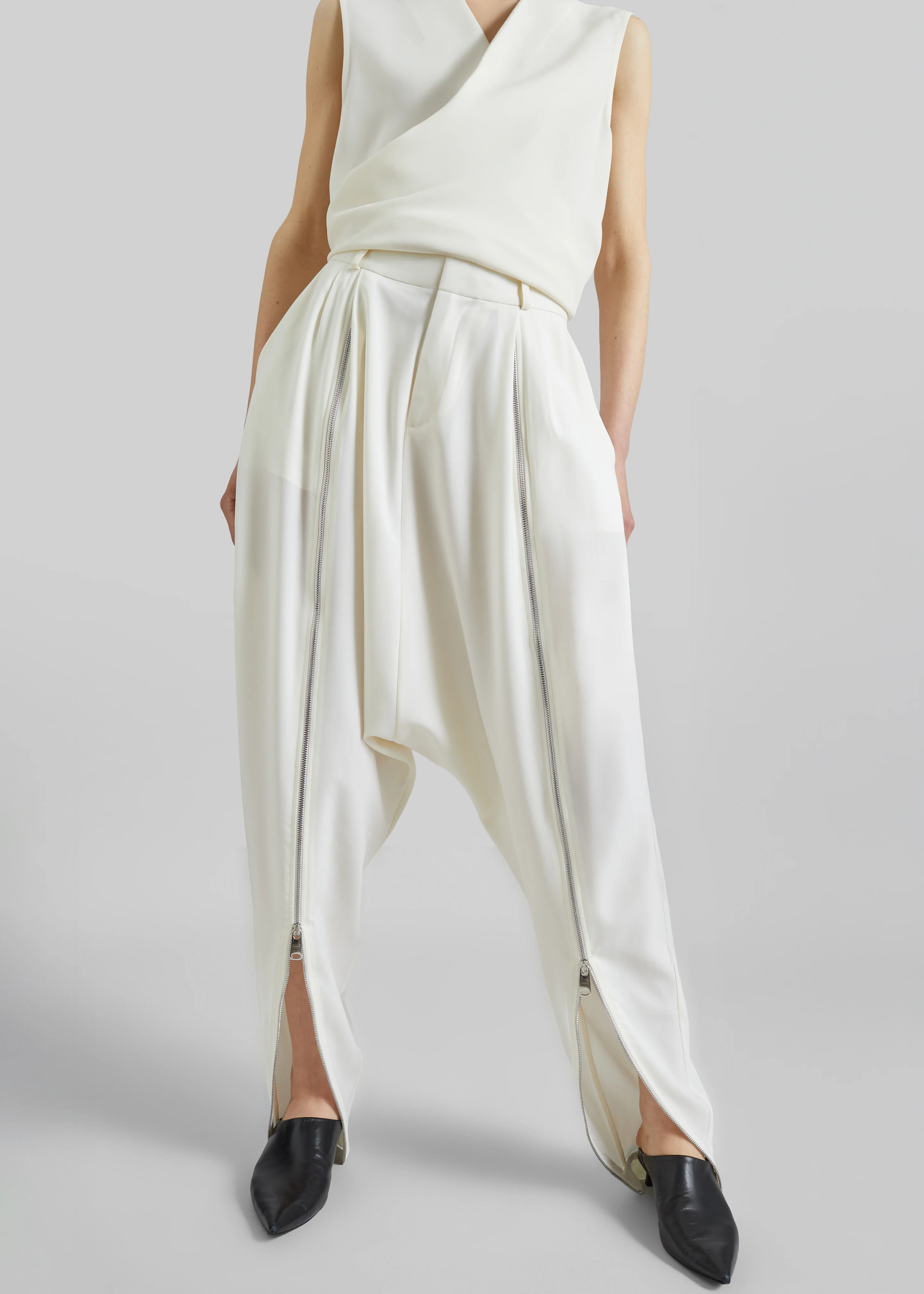Coperni Double Zipped Sarouel Pants - White - Image 6