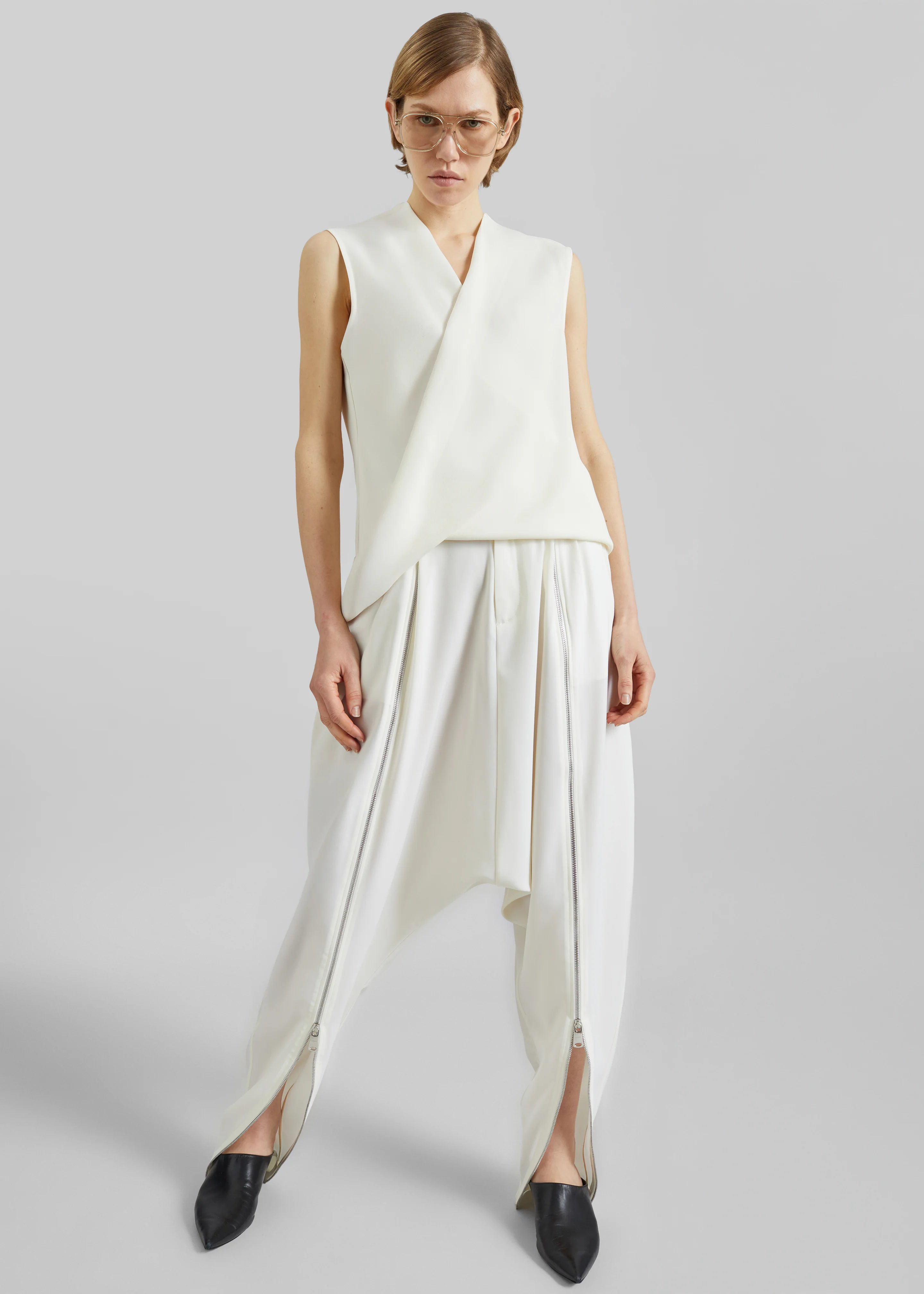 Coperni Double Zipped Sarouel Pants - White - Image 7