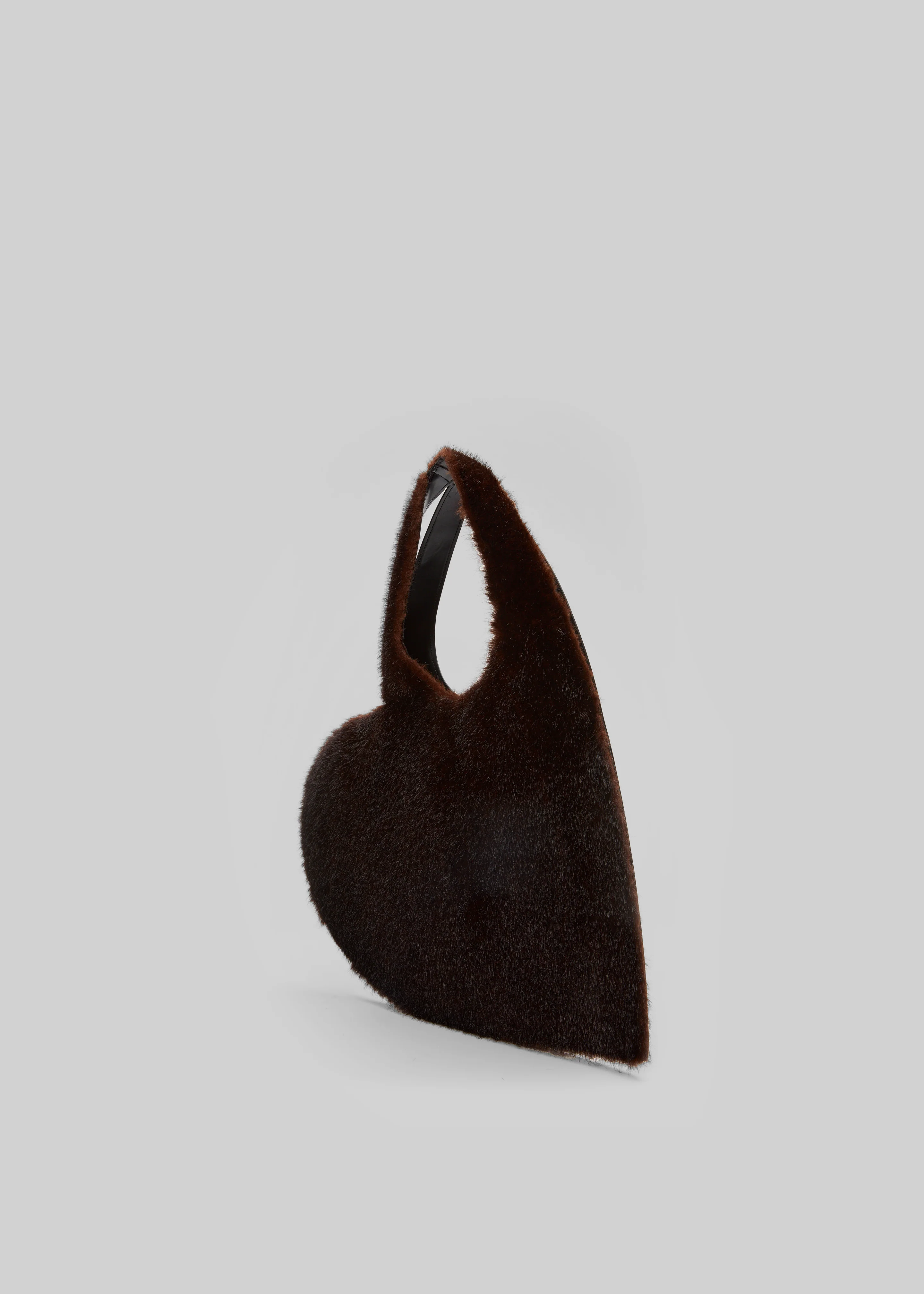 Coperni Faux Fur Heart Tote Bag - Brown - Image 3