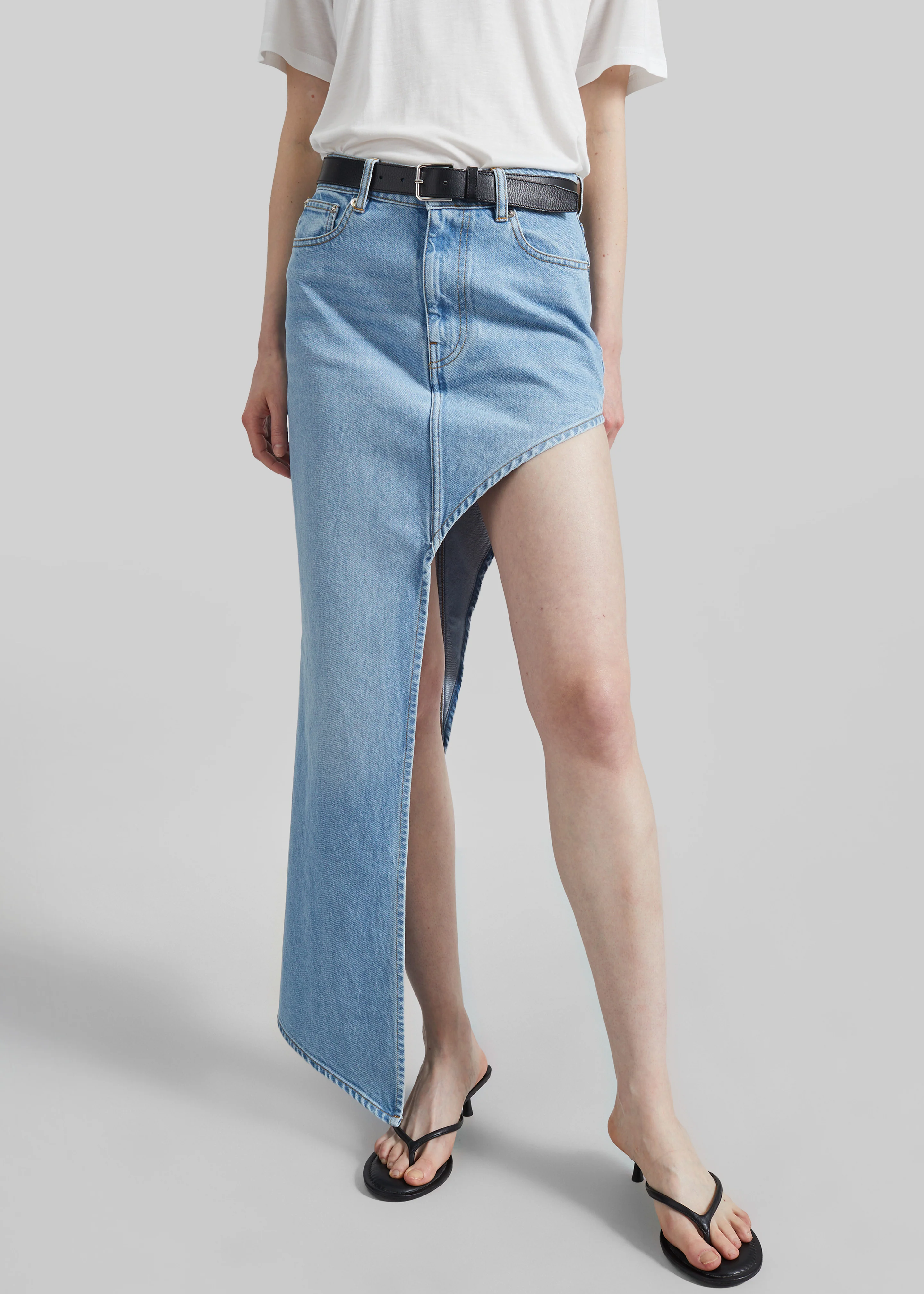 Coperni One-Leg Denim Skirt - Blue - Image 2
