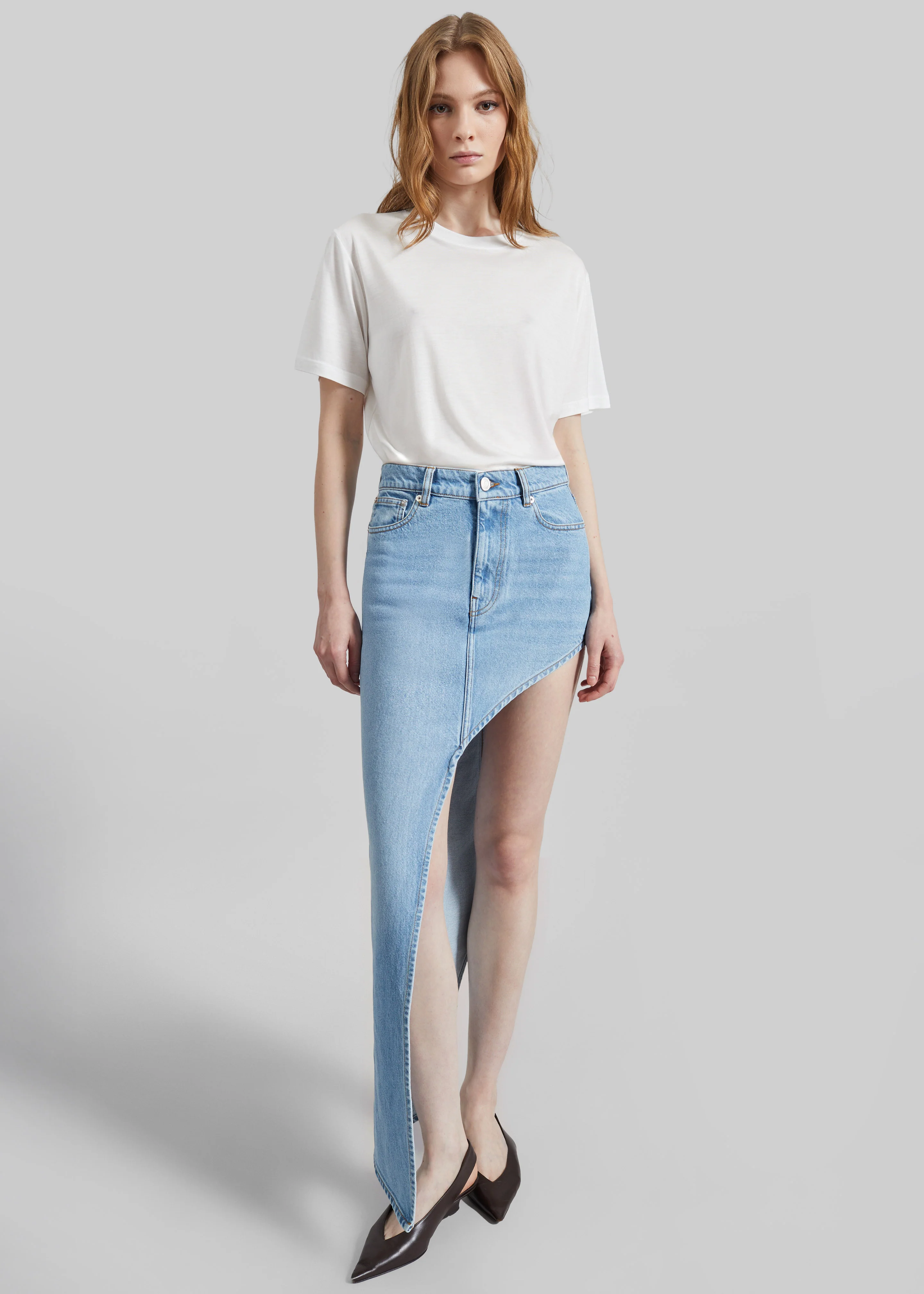 Coperni One-Leg Denim Skirt - Blue - Image 5