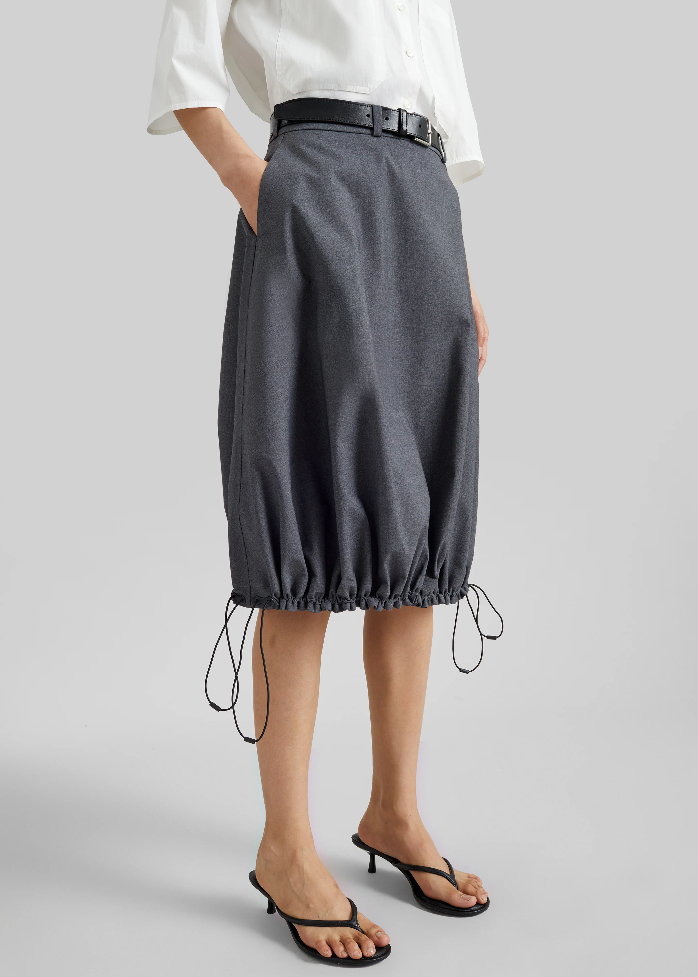 Coperni Technical Tailored Balloon Skirt - Grey - Image 2