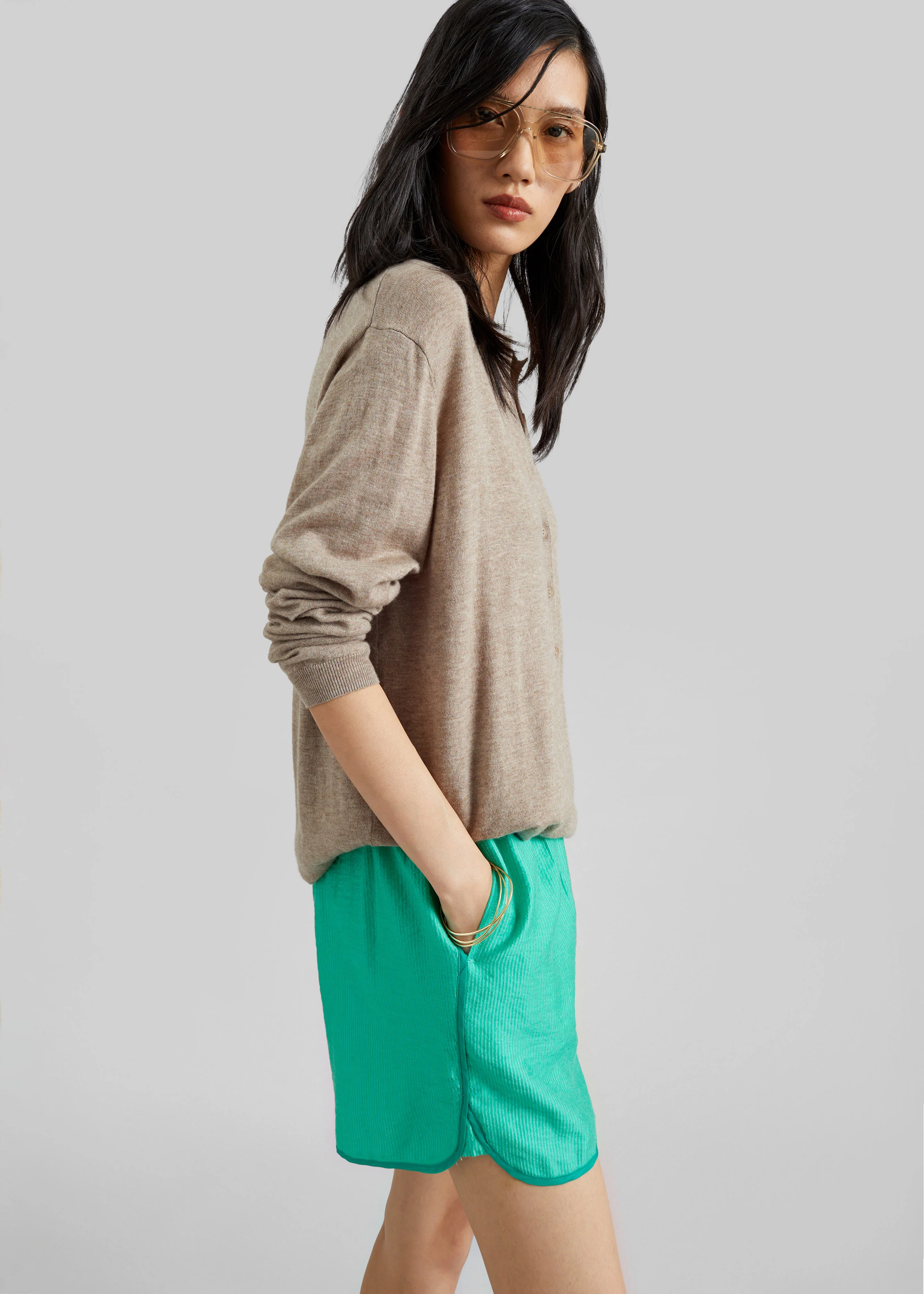 Coria Boxer Shorts - Green Stripe - Image 2