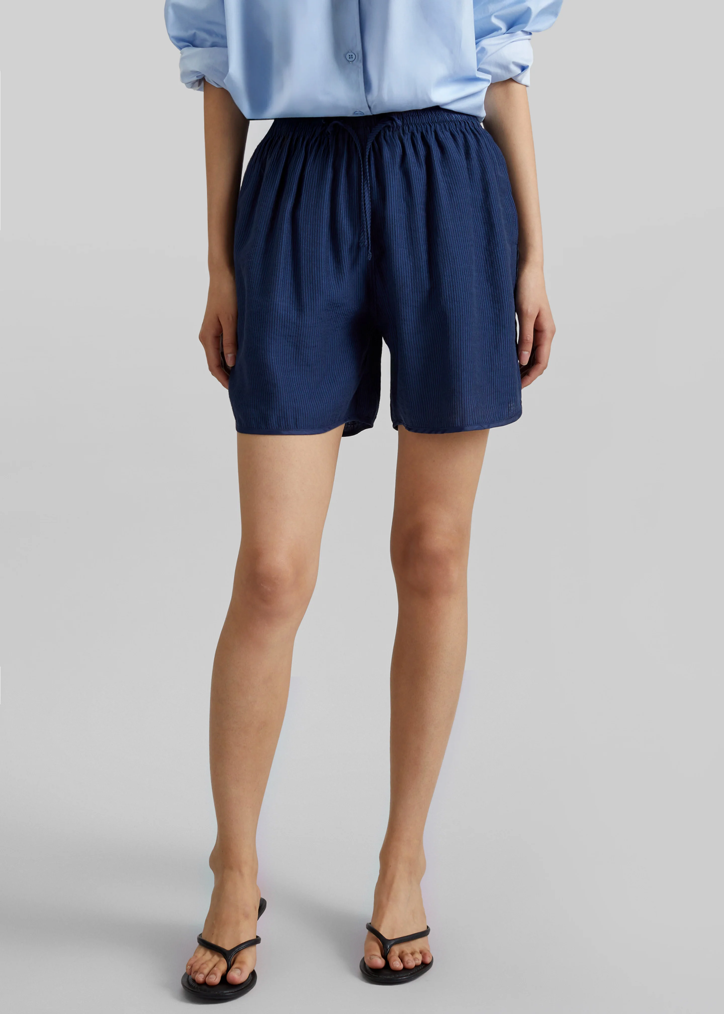Coria Boxer Shorts - Navy Stripe - Image 2