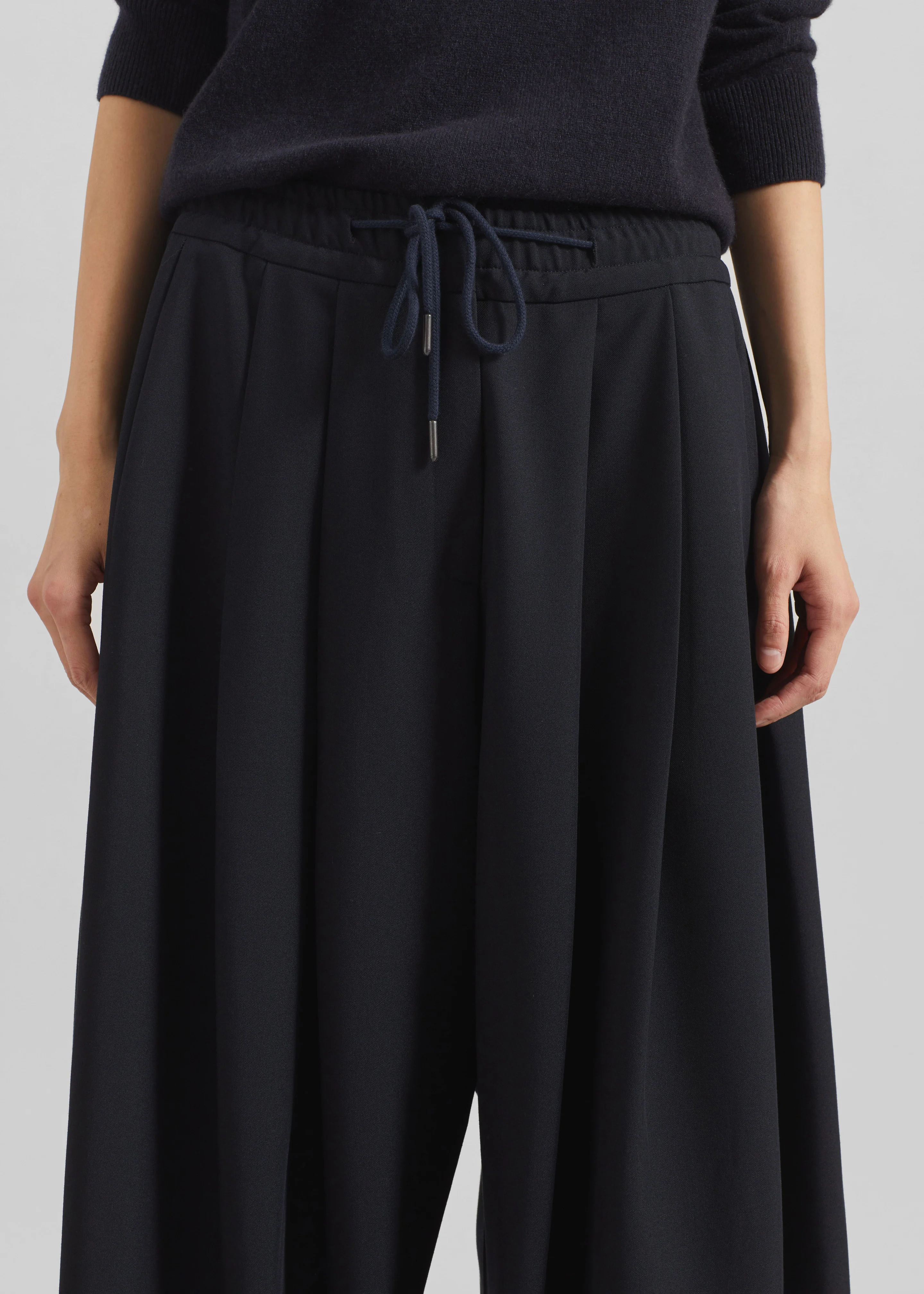 Corlen Pleated Wide Pants - Dark Navy - Image 6