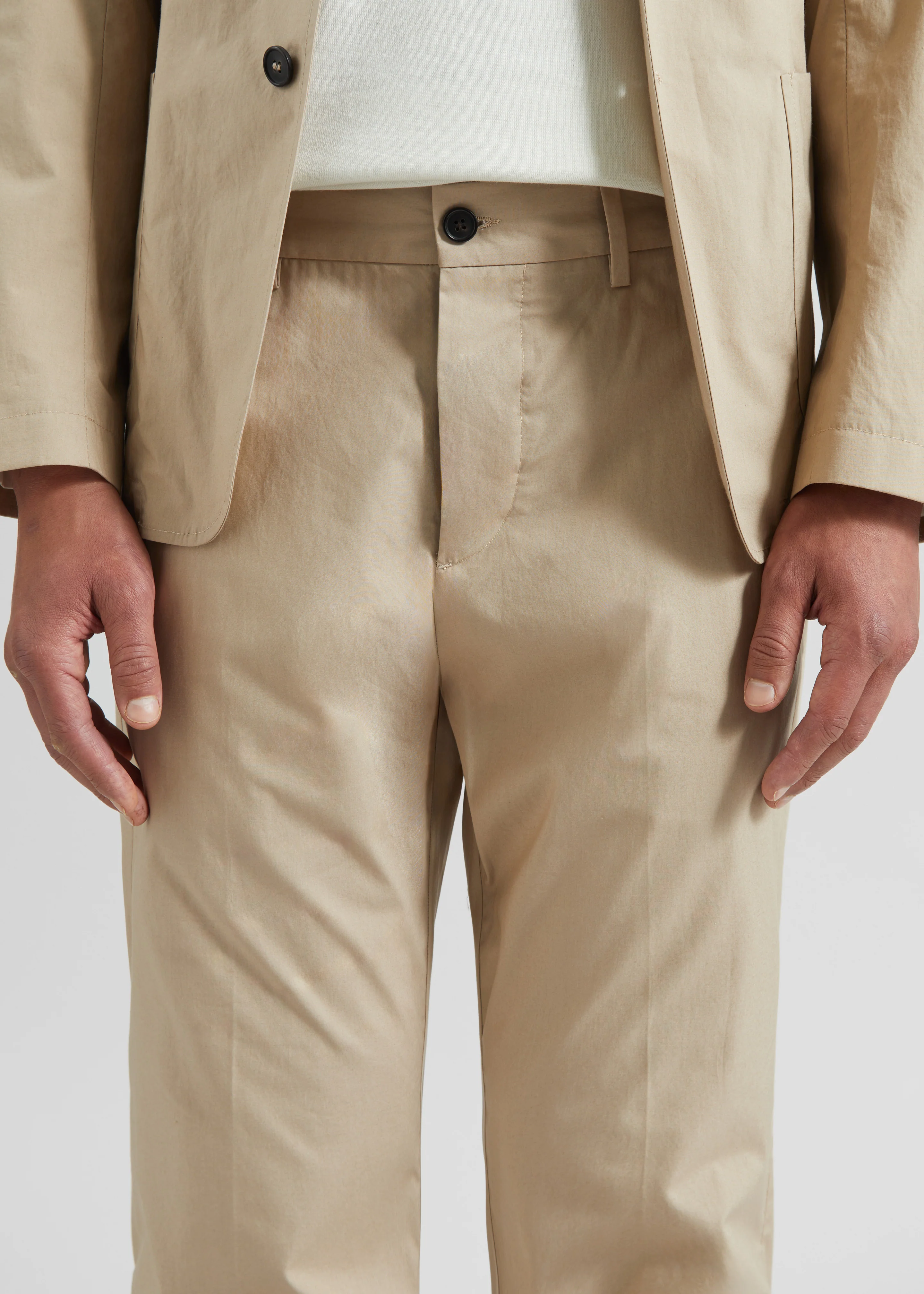 Covert Elastic Waist Trousers - Beige - Image 3