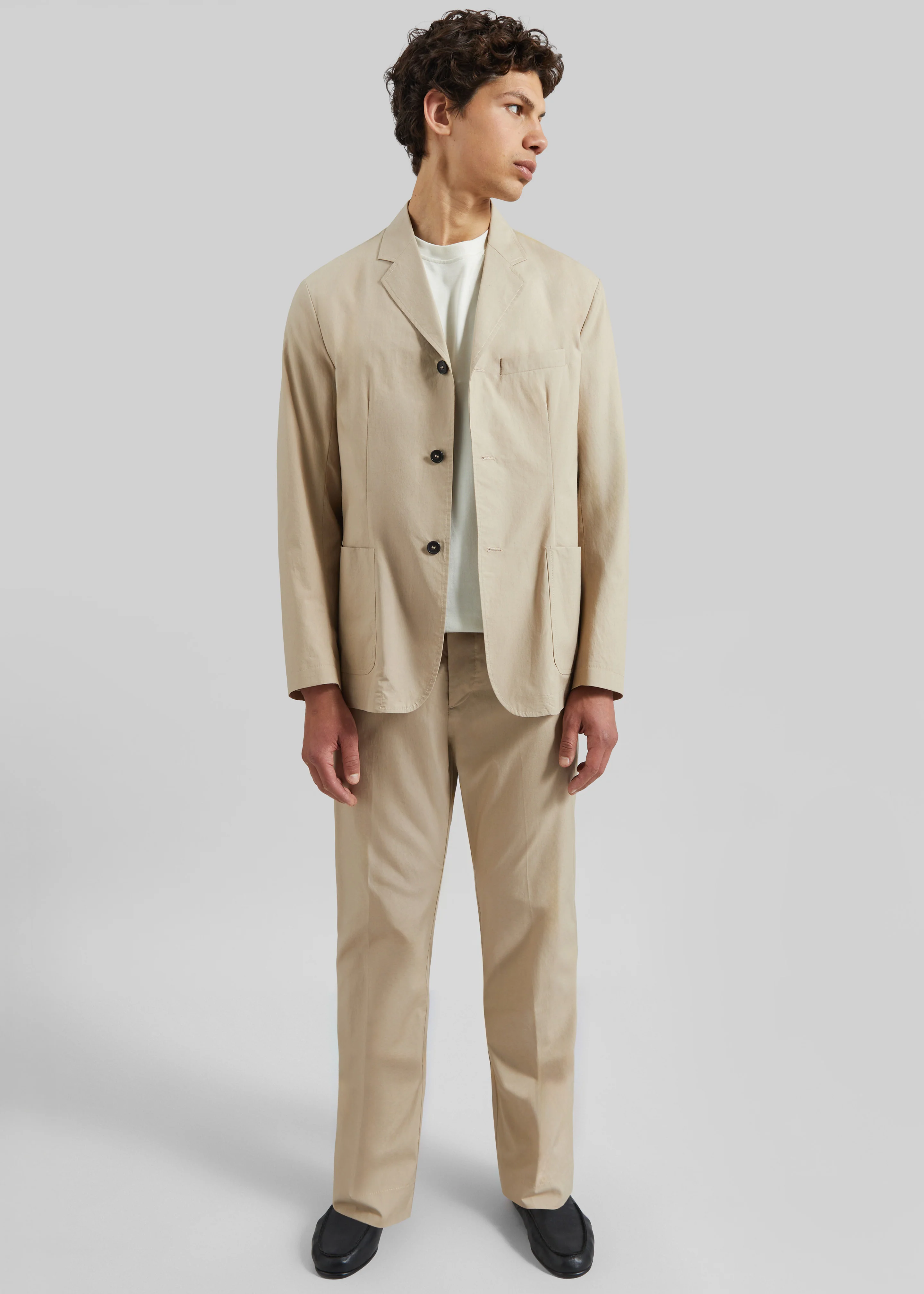 Covert Elastic Waist Trousers - Beige - Image 4
