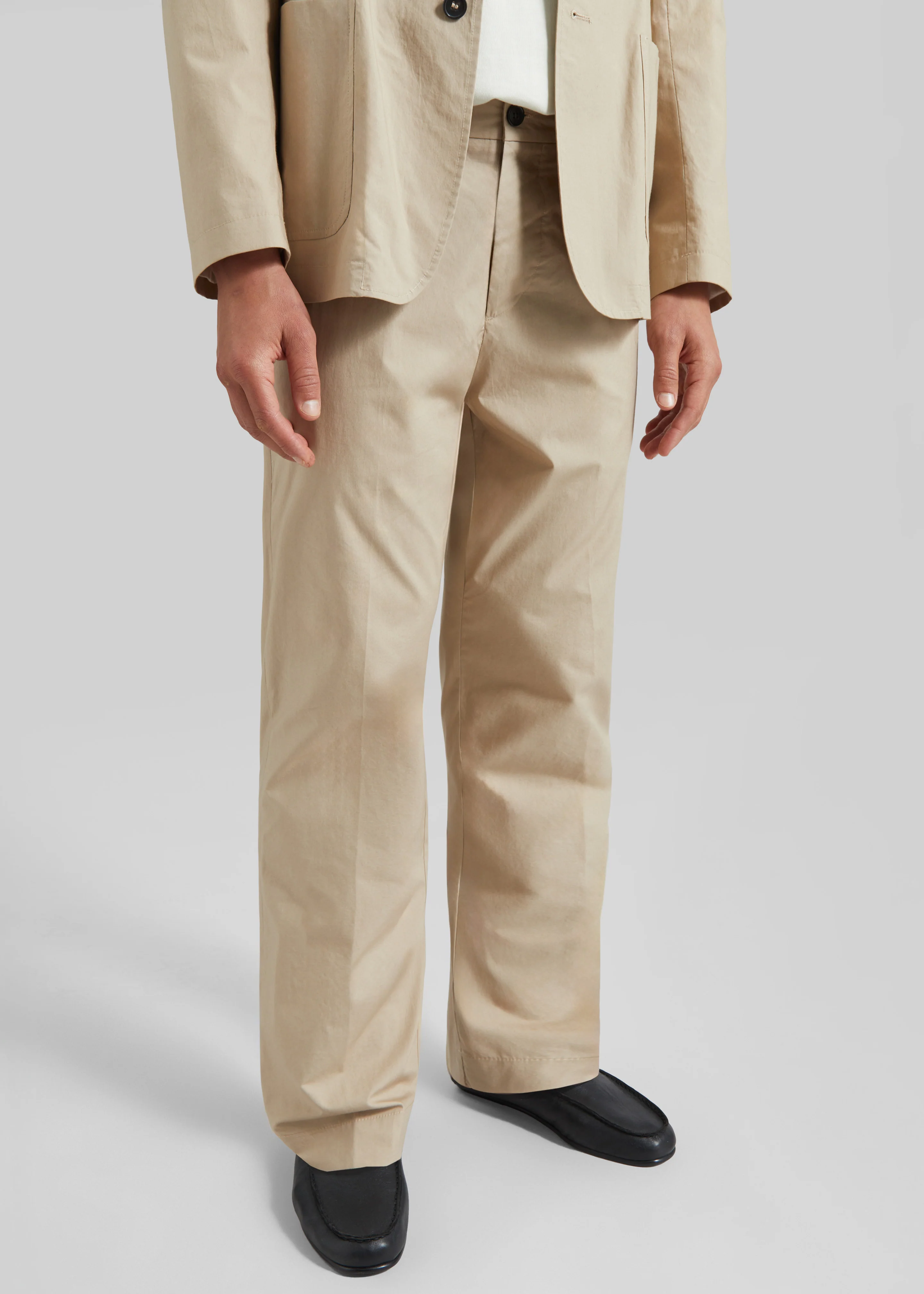 Covert Elastic Waist Trousers - Beige - Image 5