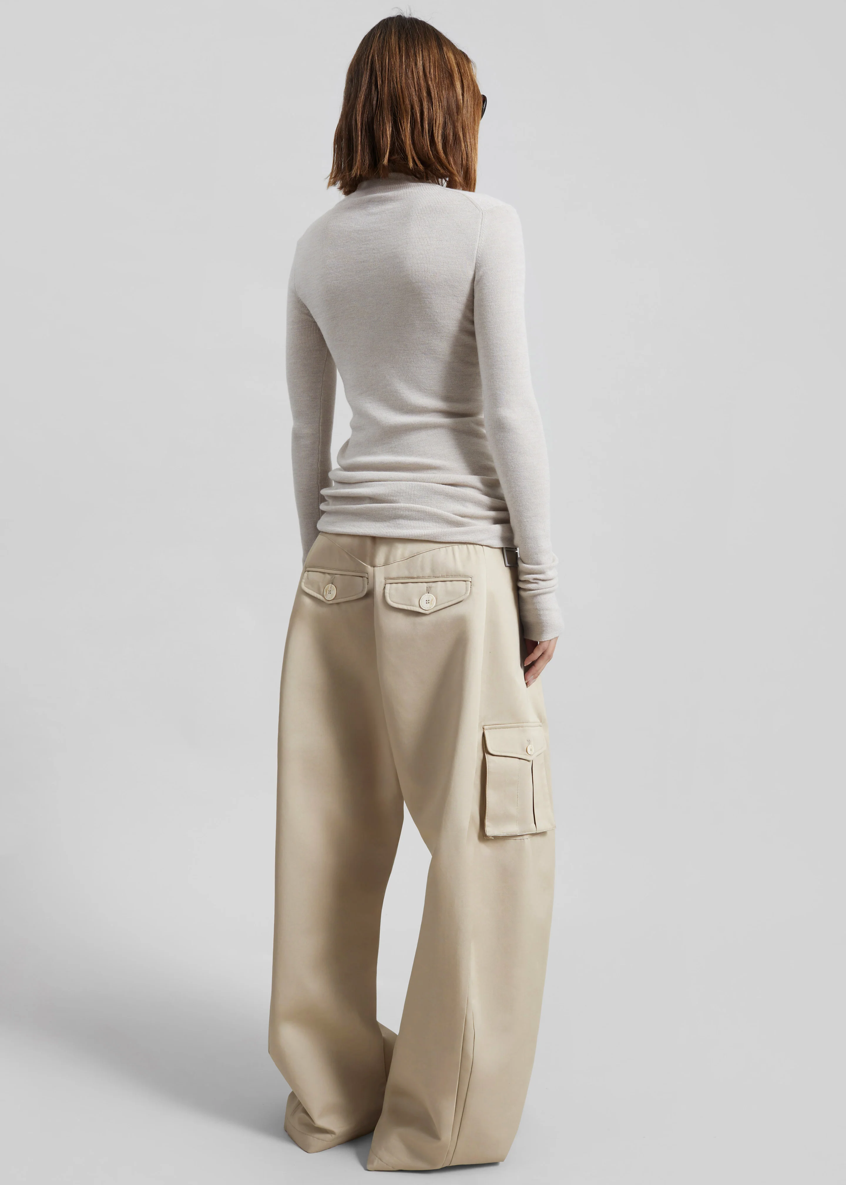 Covert Rib Slim Turtleneck - Beige - Image 6