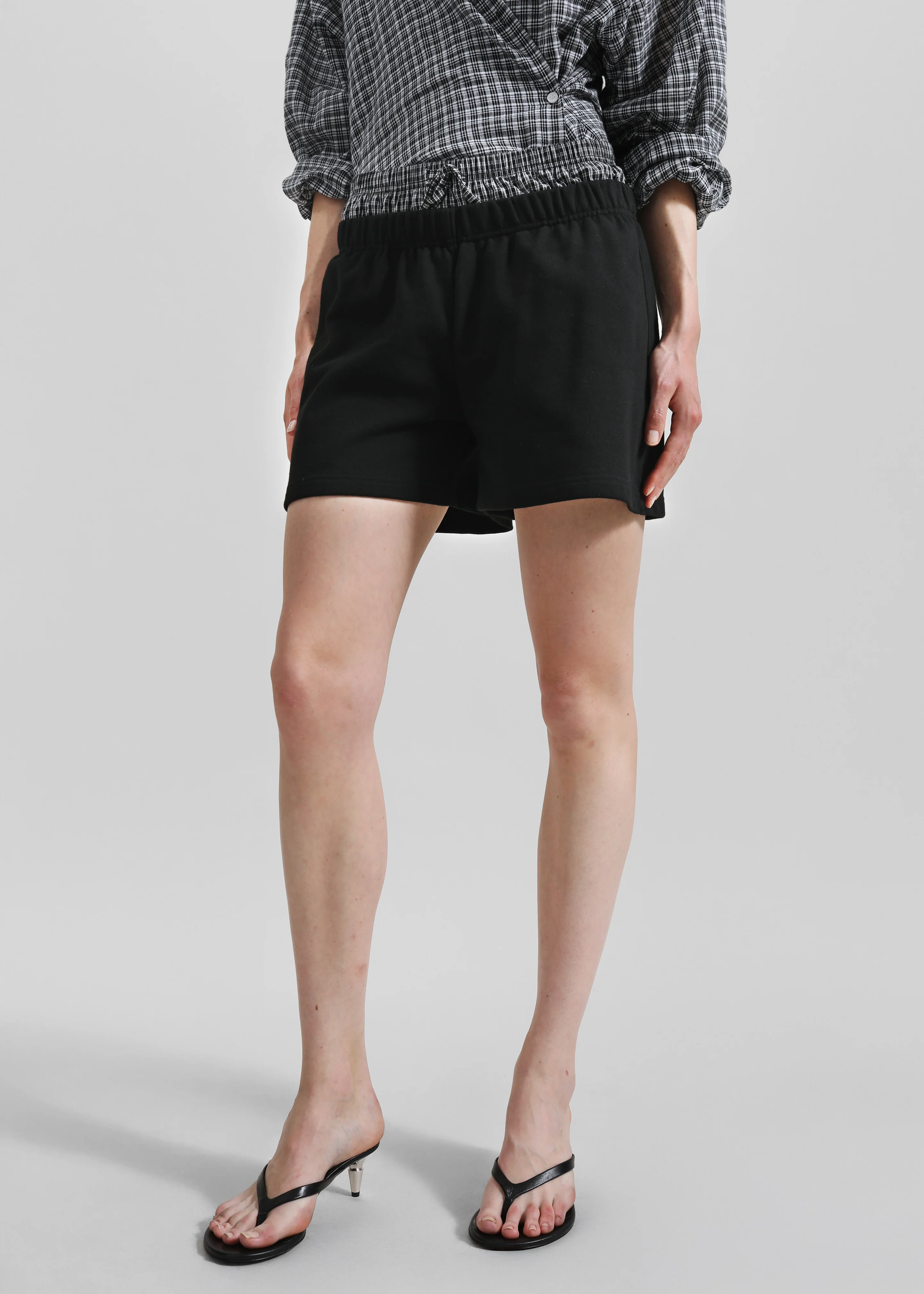 Cressy Double Waistband Shorts - Black - Image 2