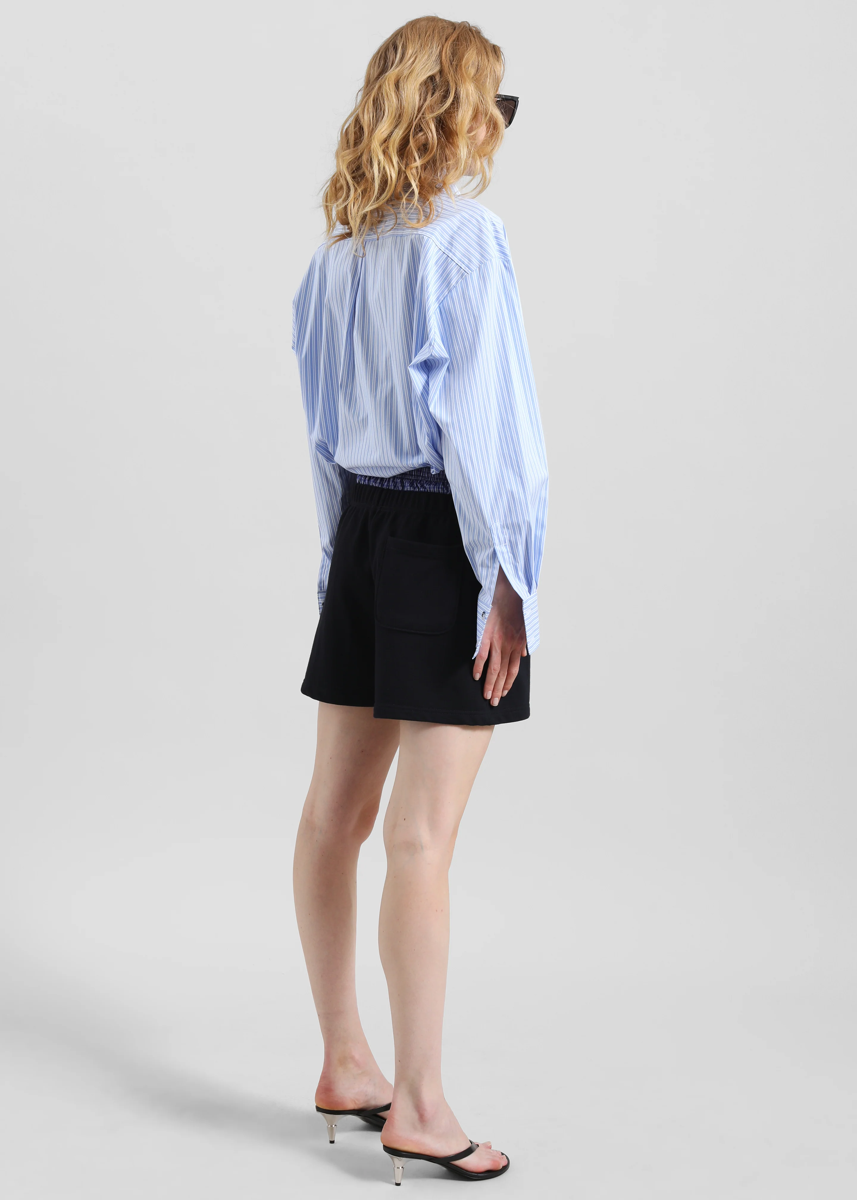 Cressy Double Waistband Shorts - Navy - Image 7