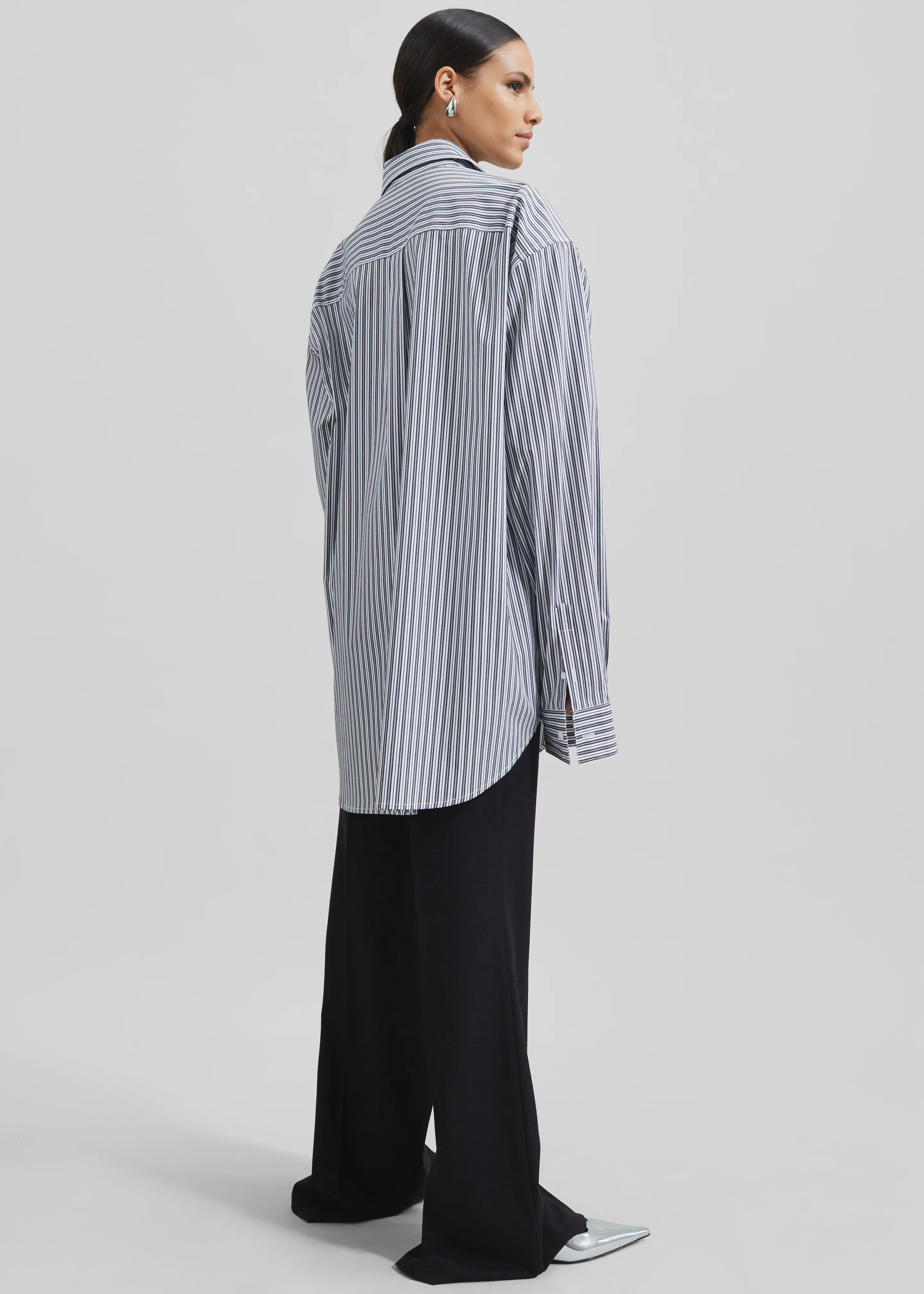 Cyrus Button Up Shirt - Black/White Stripe - Image 14