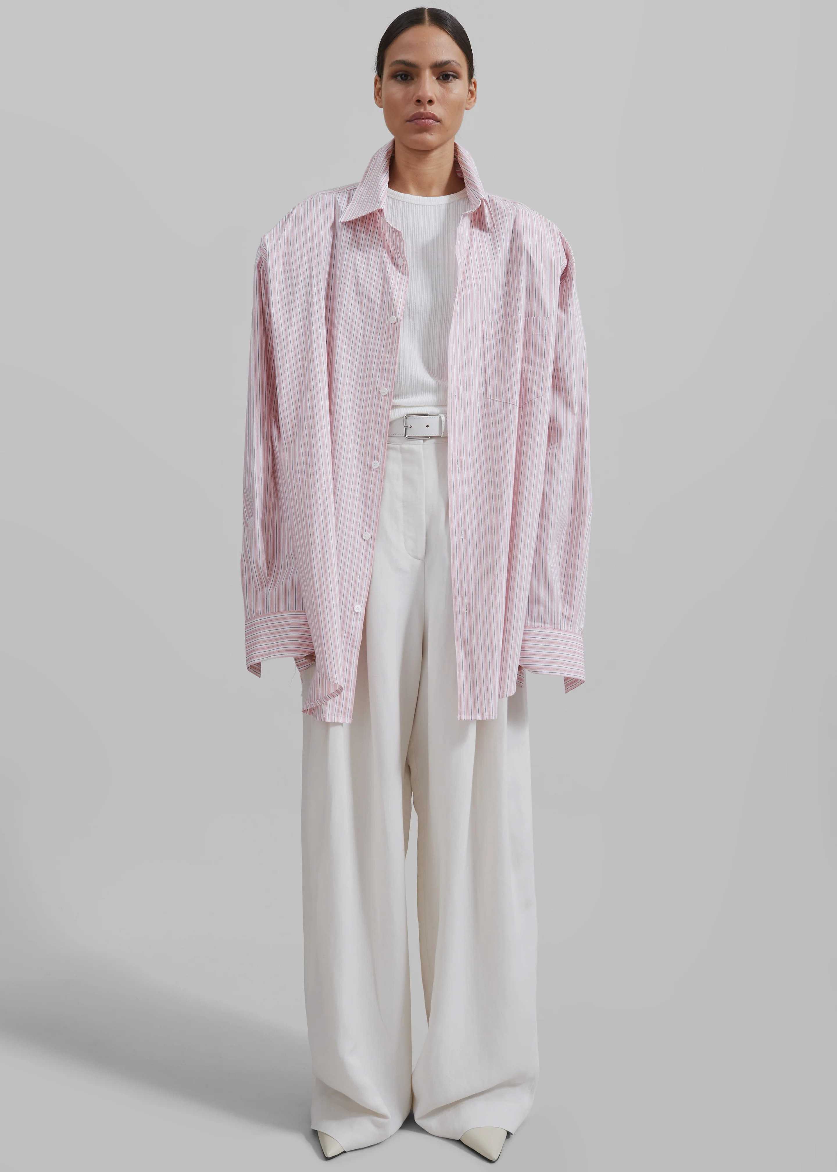 Cyrus Button Up Shirt - Pink/White Stripe - Image 14