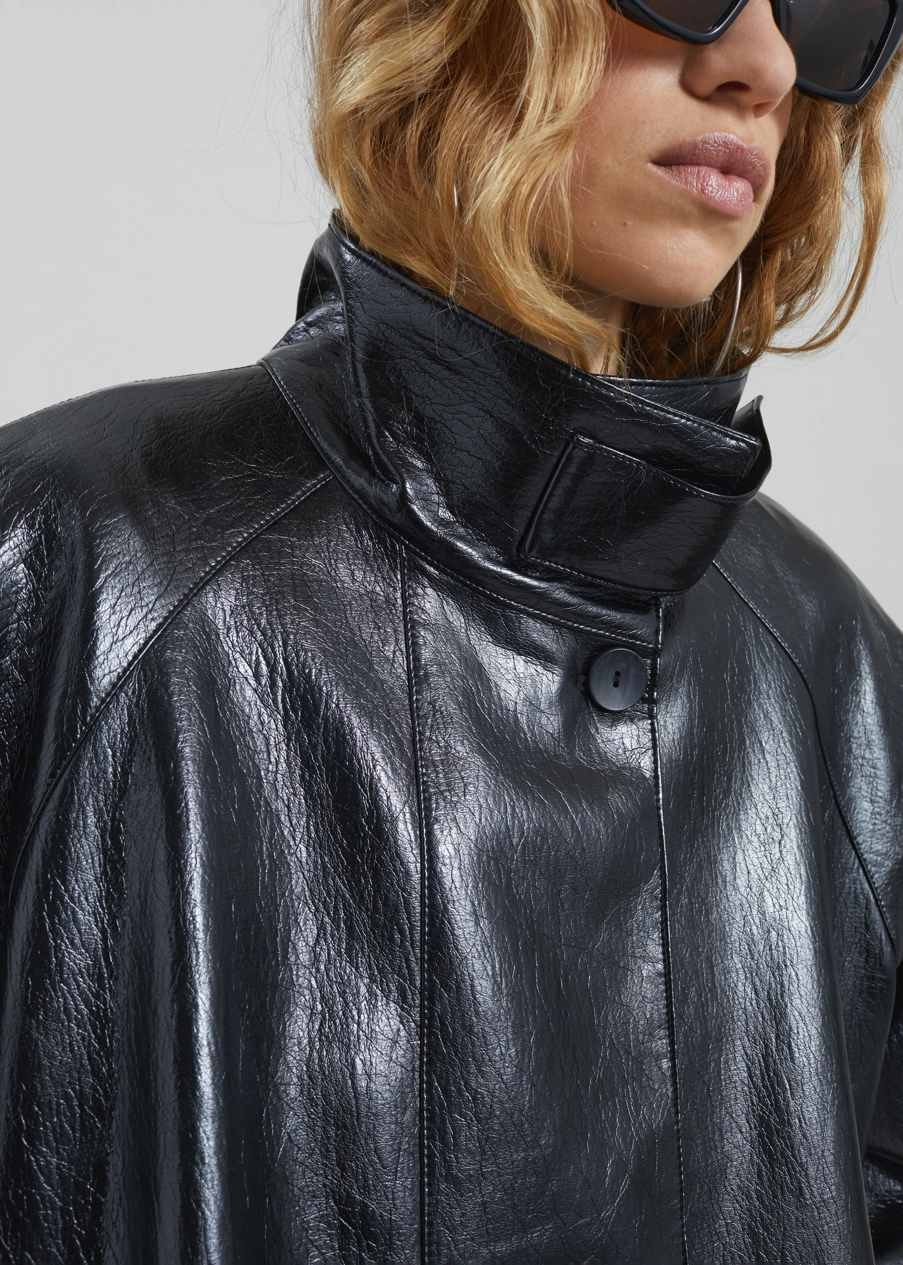 Dalaro Faux Leather Swing Jacket - Black - Image 4