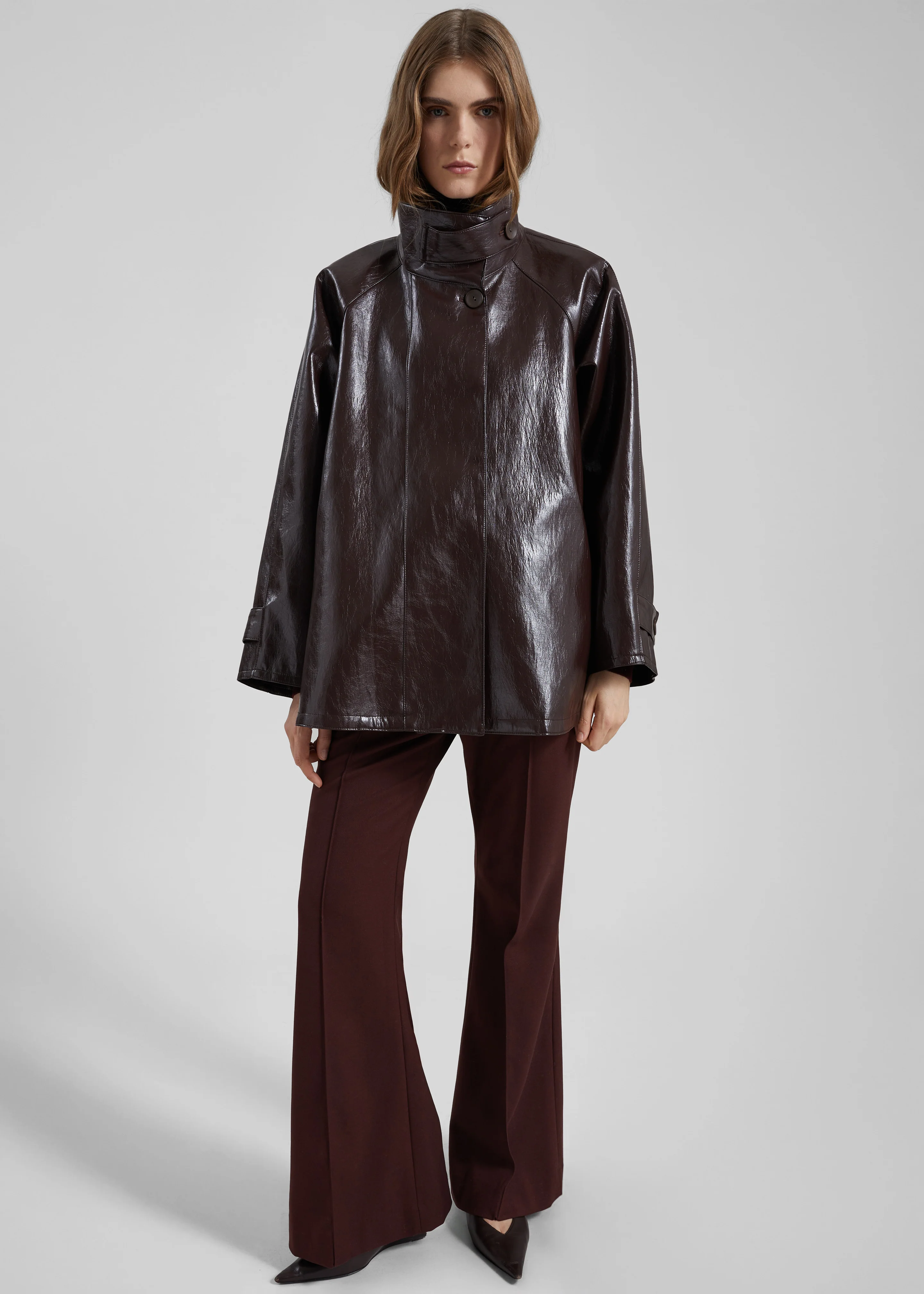 Dalaro Faux Leather Swing Jacket - Burgundy - Image 2
