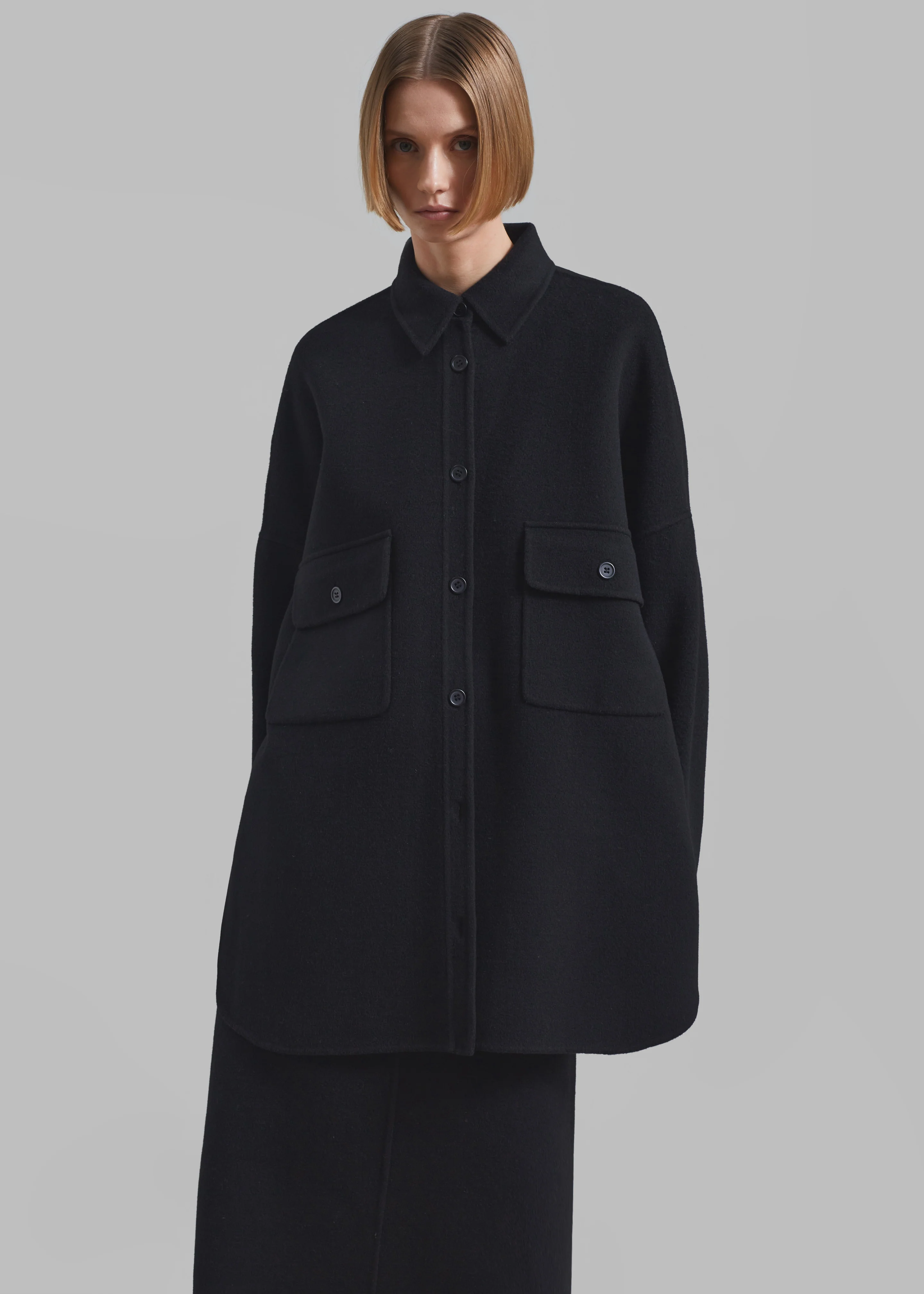 Dallas Wool Overshirt - Black - Image 2