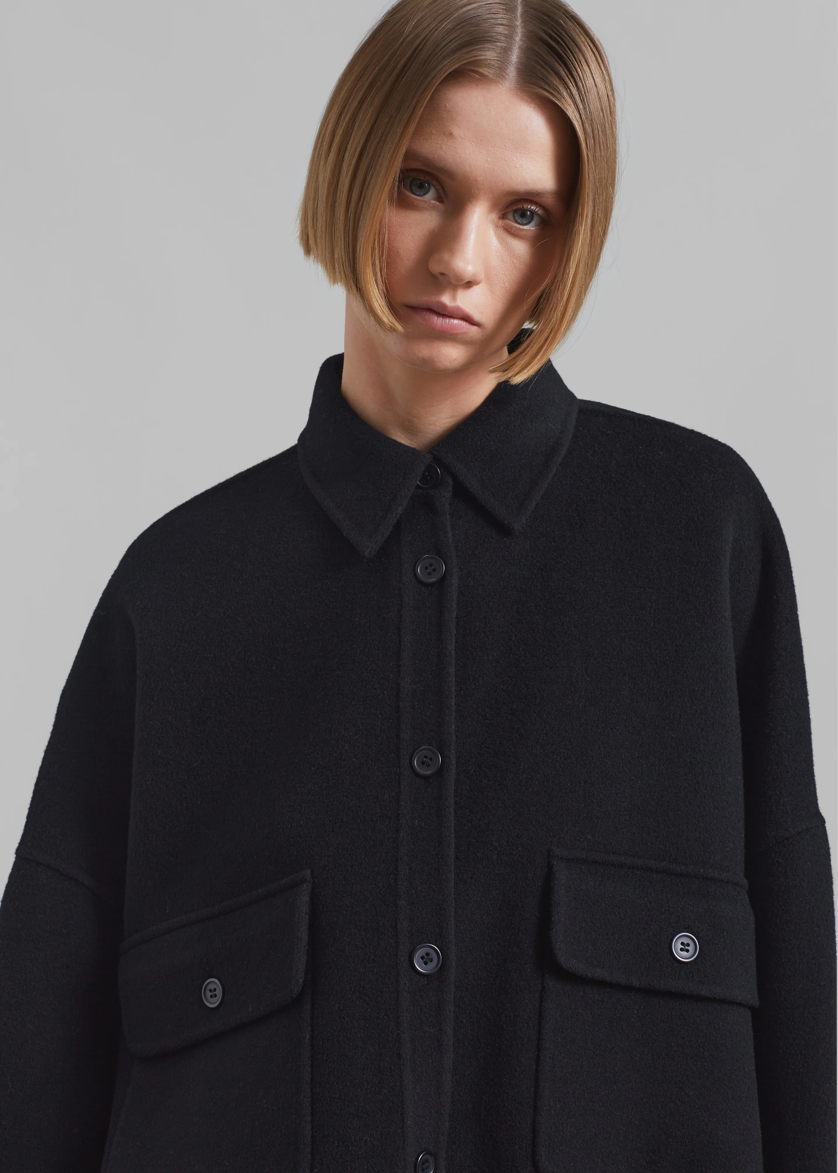 Dallas Wool Overshirt - Black - Image 3