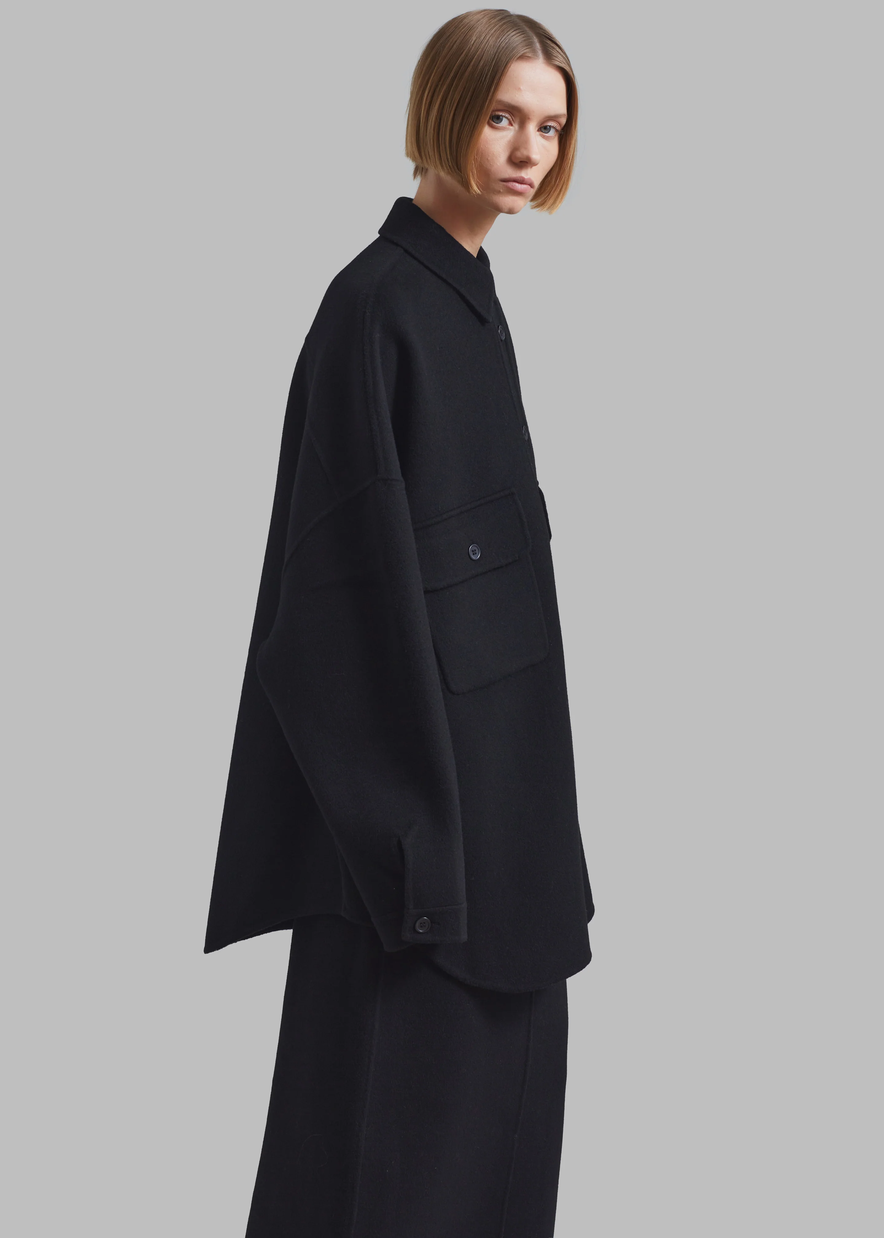 Dallas Wool Overshirt - Black - Image 4