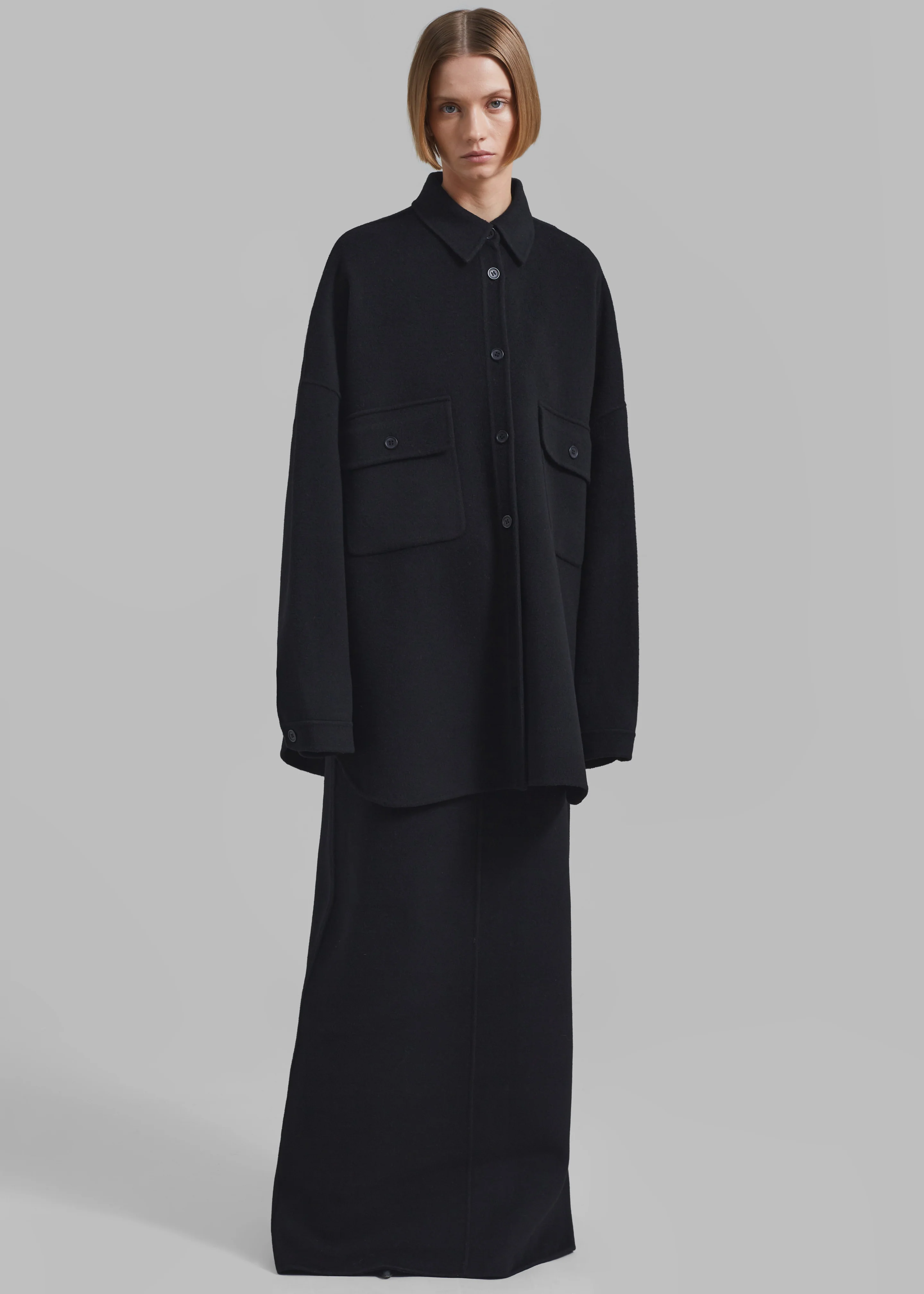 Dallas Wool Overshirt - Black - Image 5