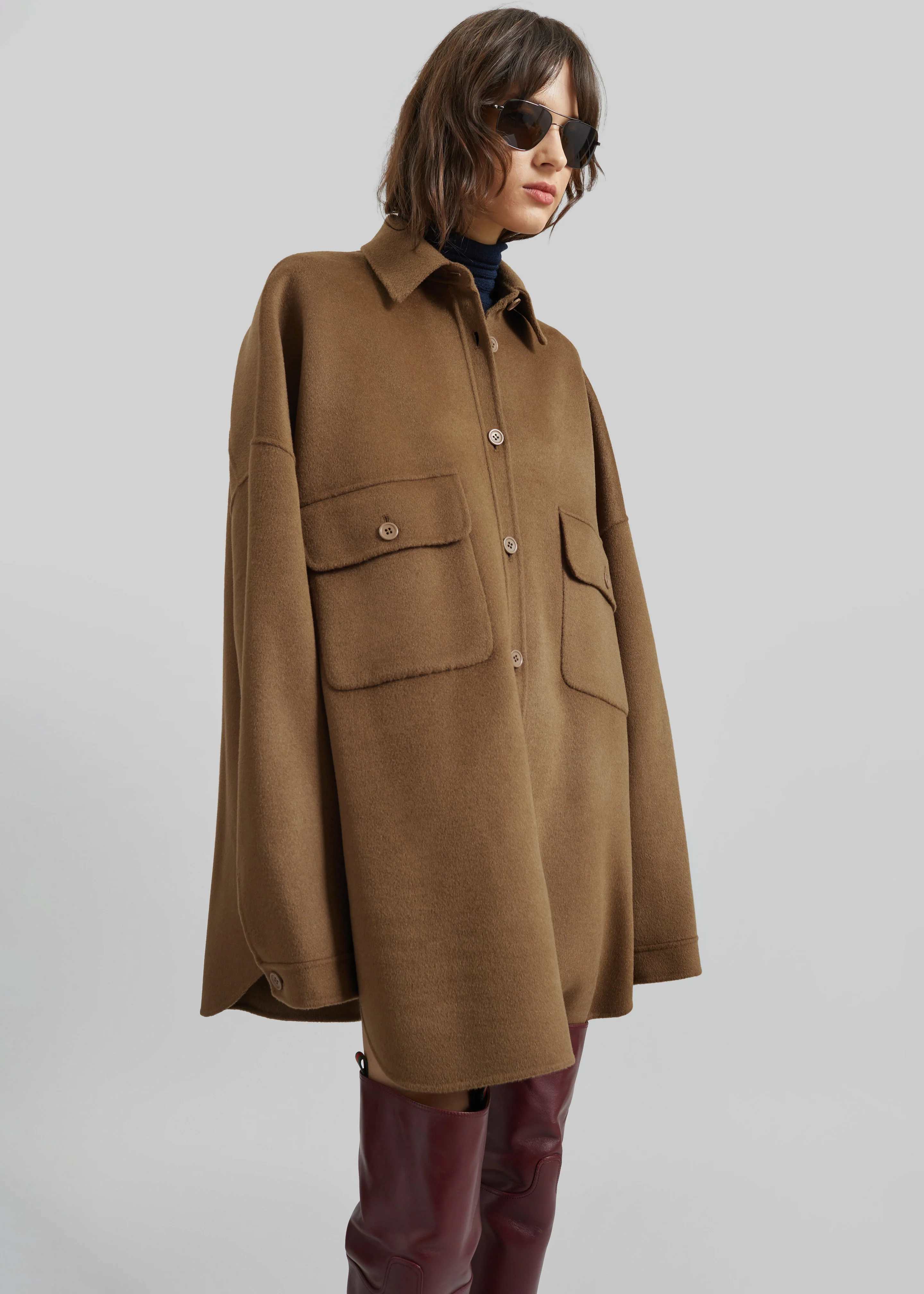 Dallas Wool Overshirt - Camel - Image 5