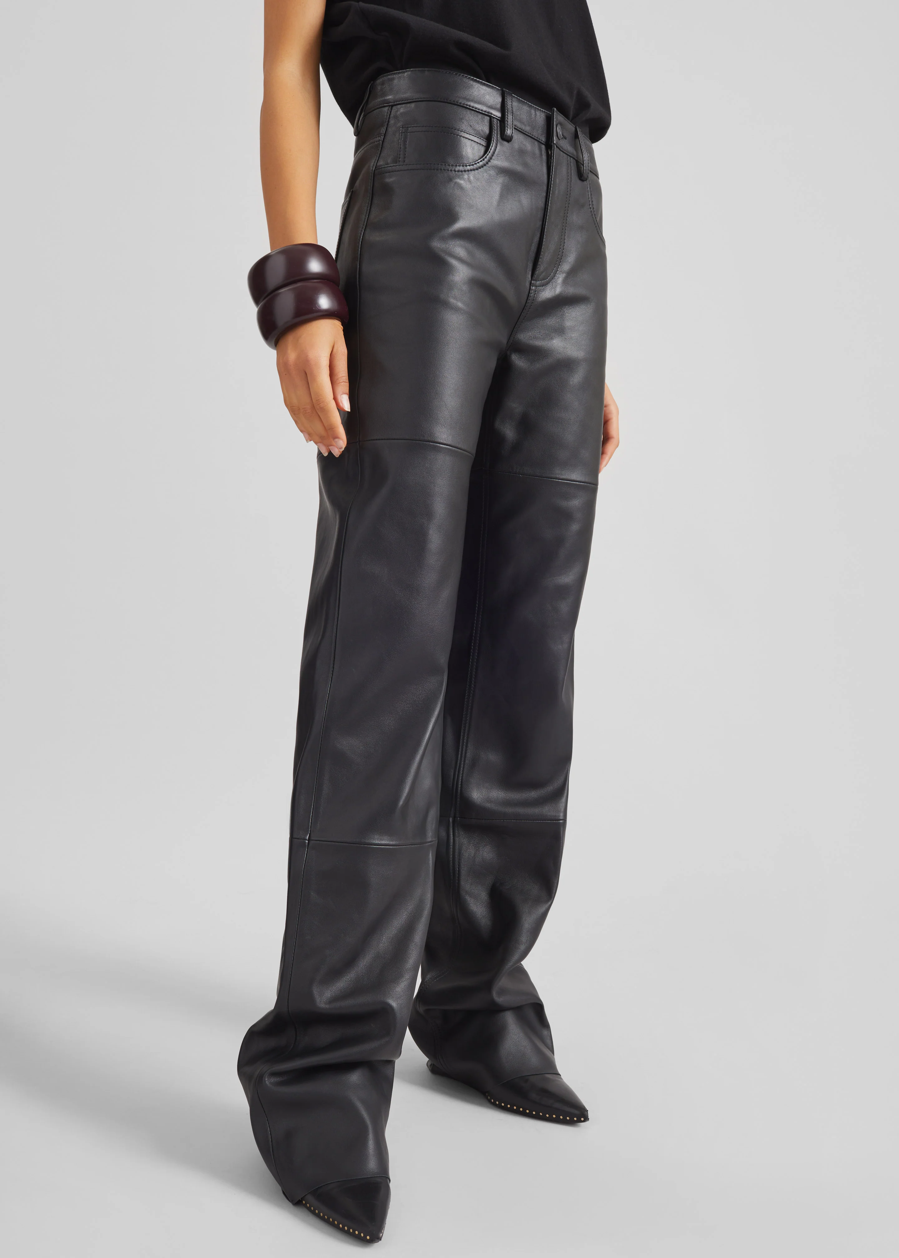 Dalston Leather Pants - Black - Image 8