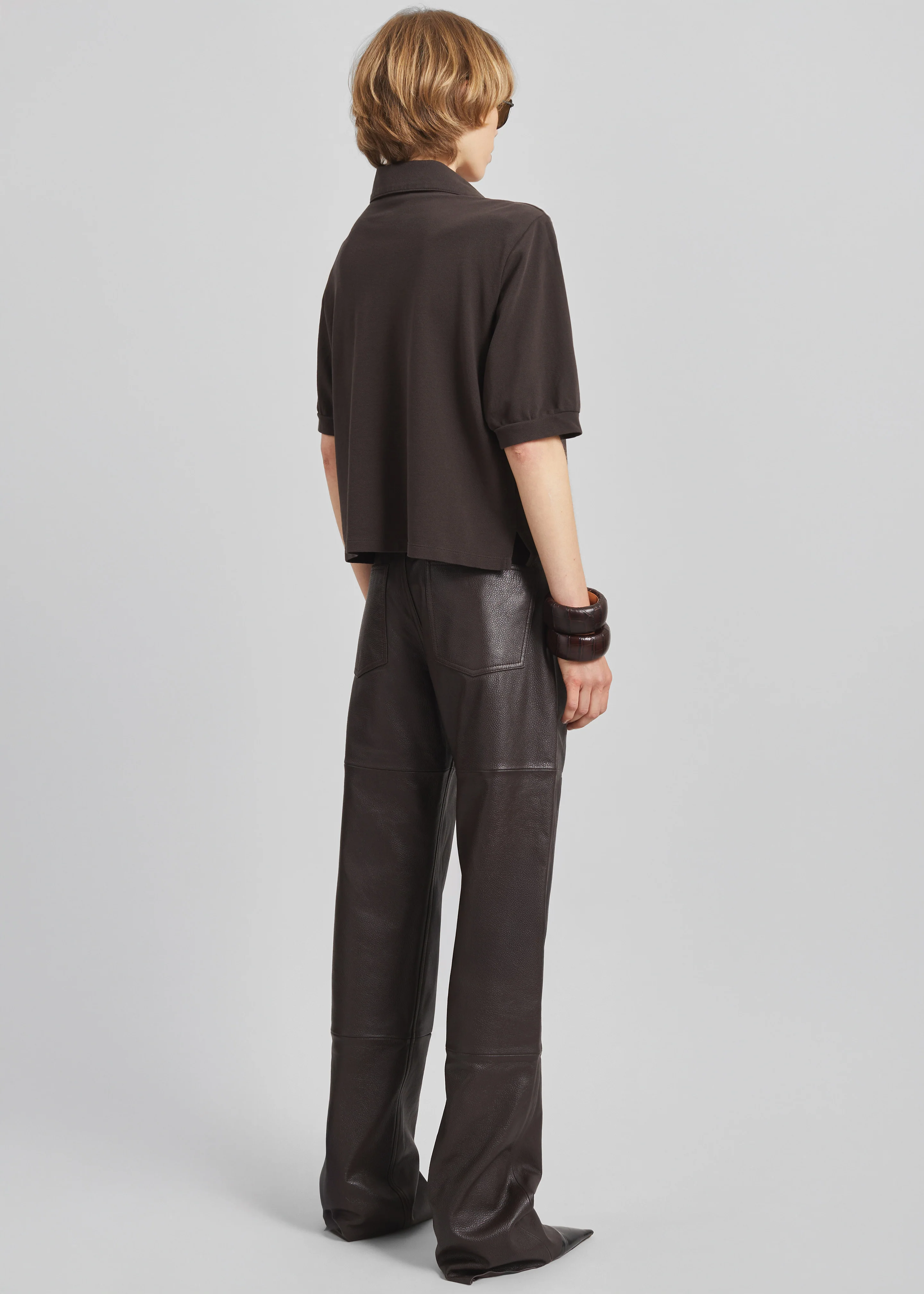 Dalston Leather Pants - Vintage Brown - Image 6