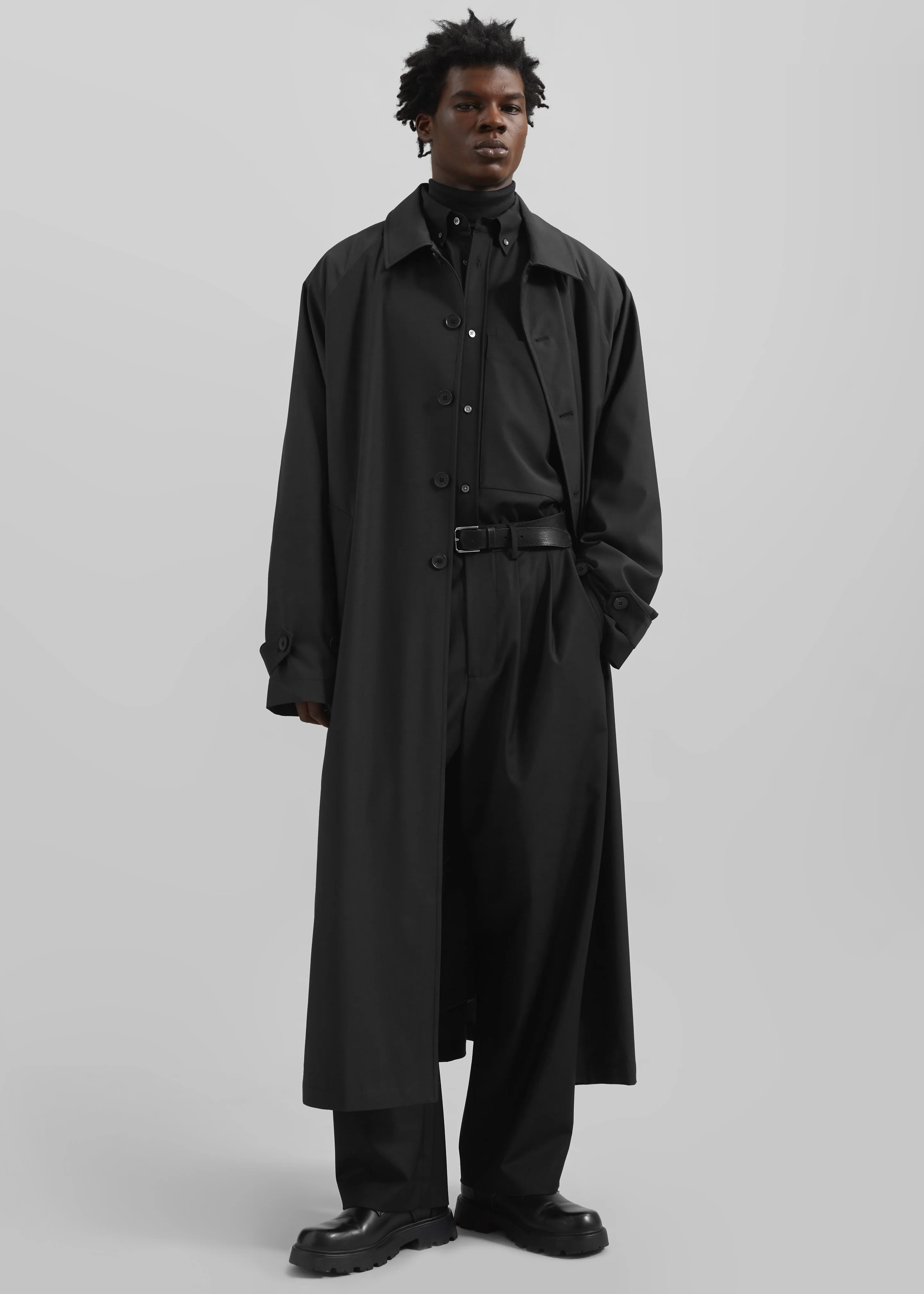 Dalton Wool Blend Shirt - Black - Image 5