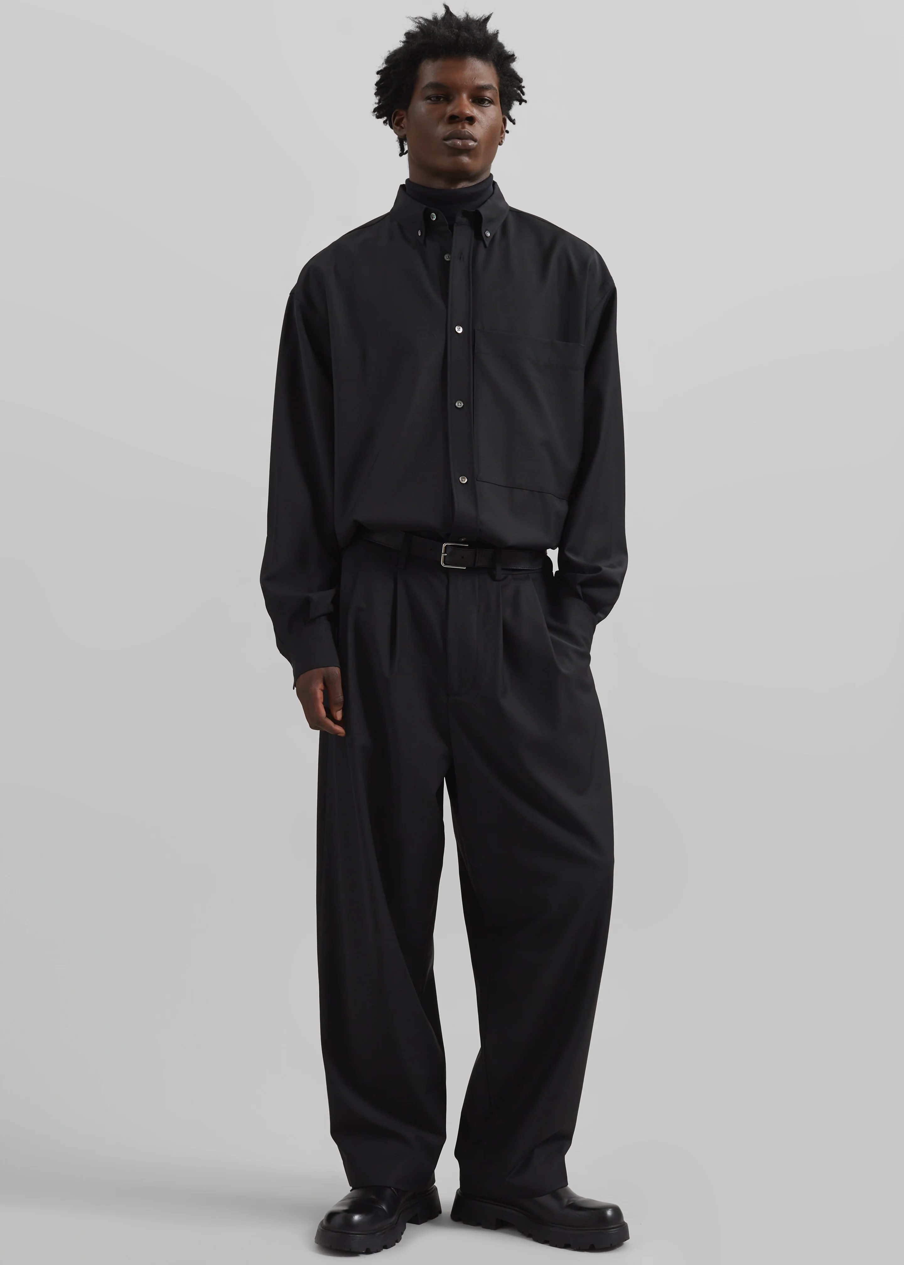 Dalton Wool Blend Shirt - Black - Image 7