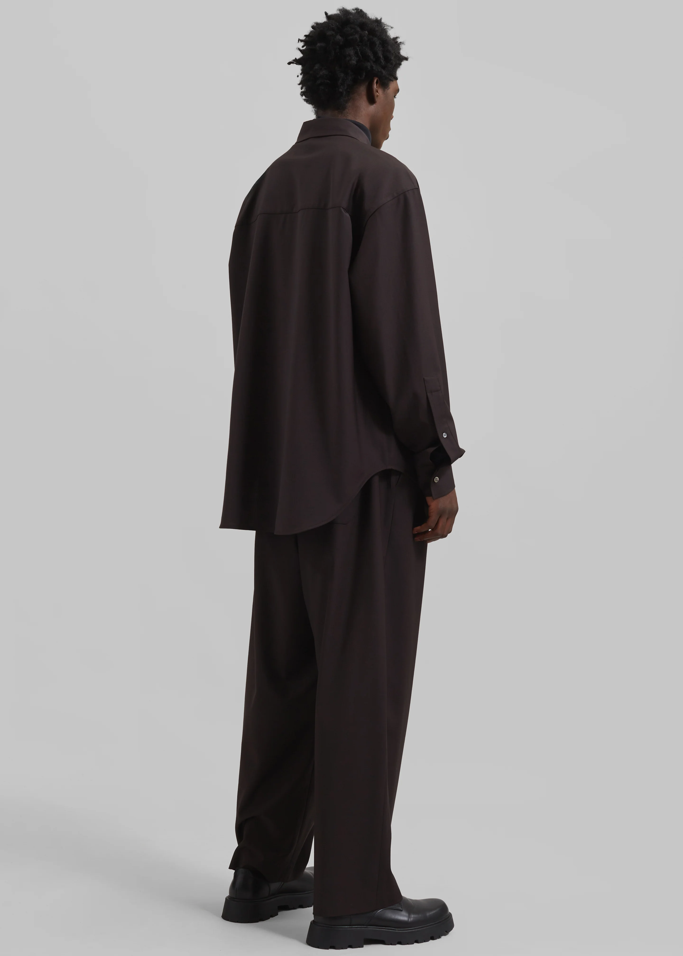 Dalton Wool Blend Shirt - Brown - Image 7