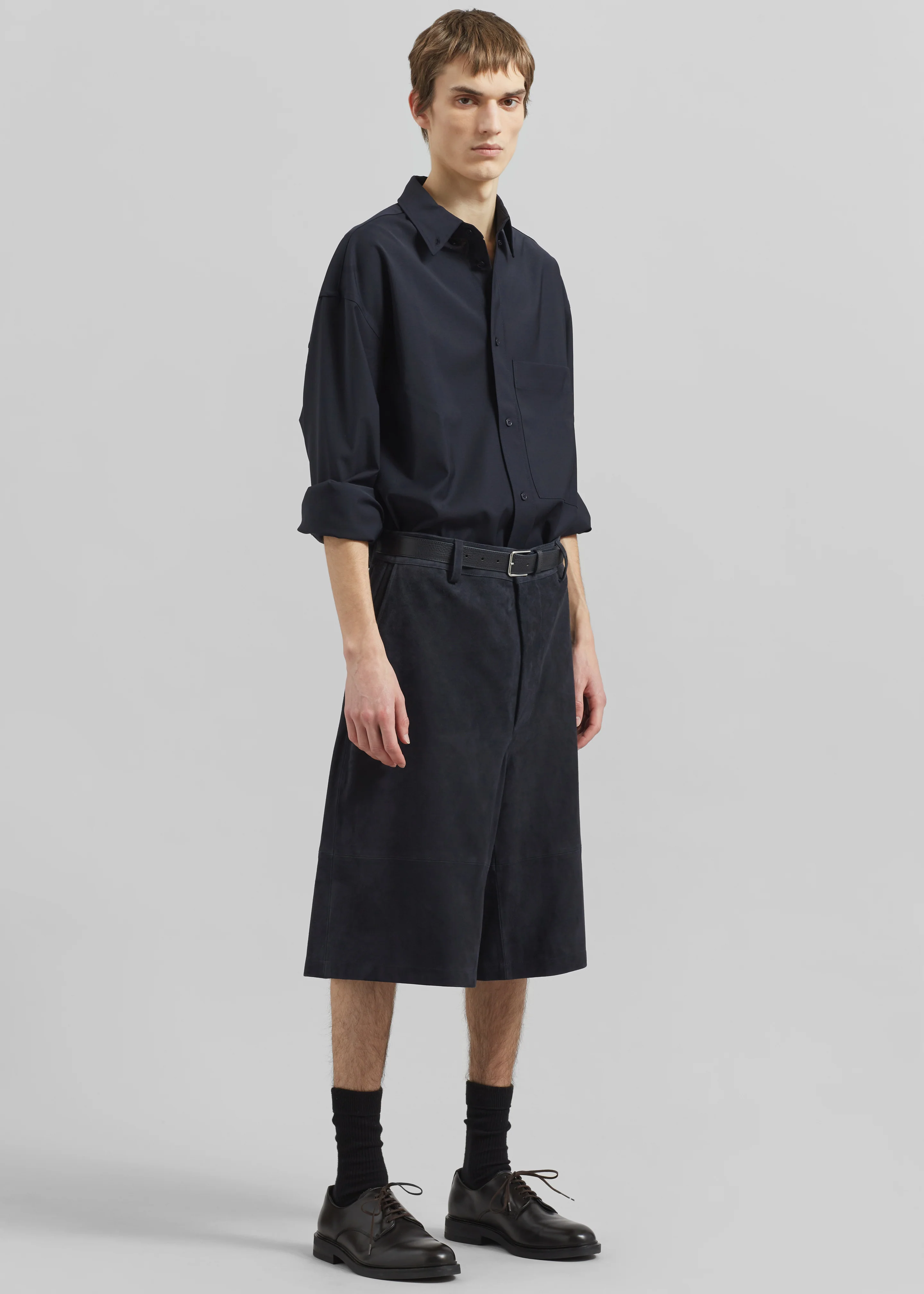 Dalton Wool Blend Shirt - Dark Navy - Image 6