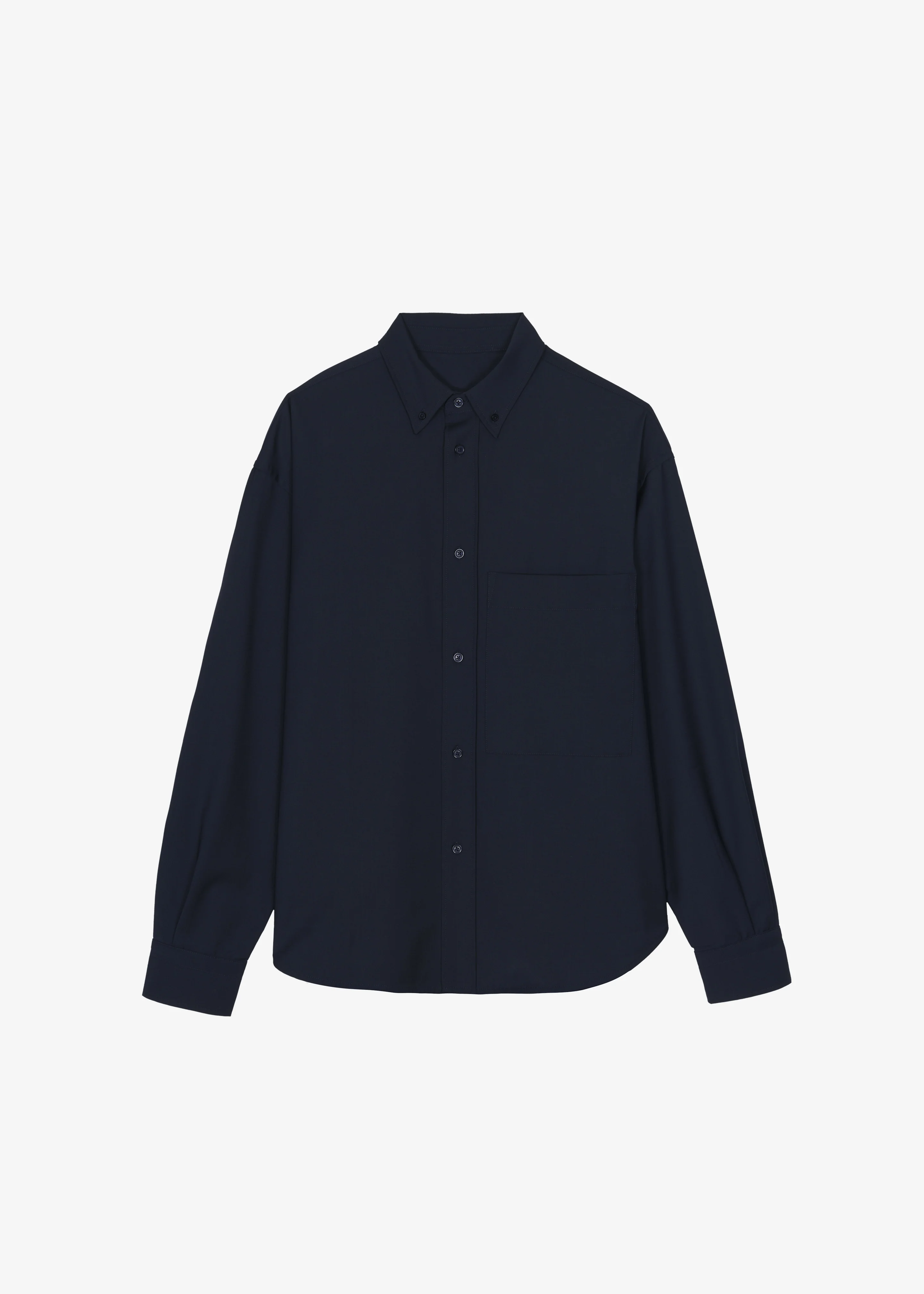 Dalton Wool Blend Shirt - Dark Navy - Image 8