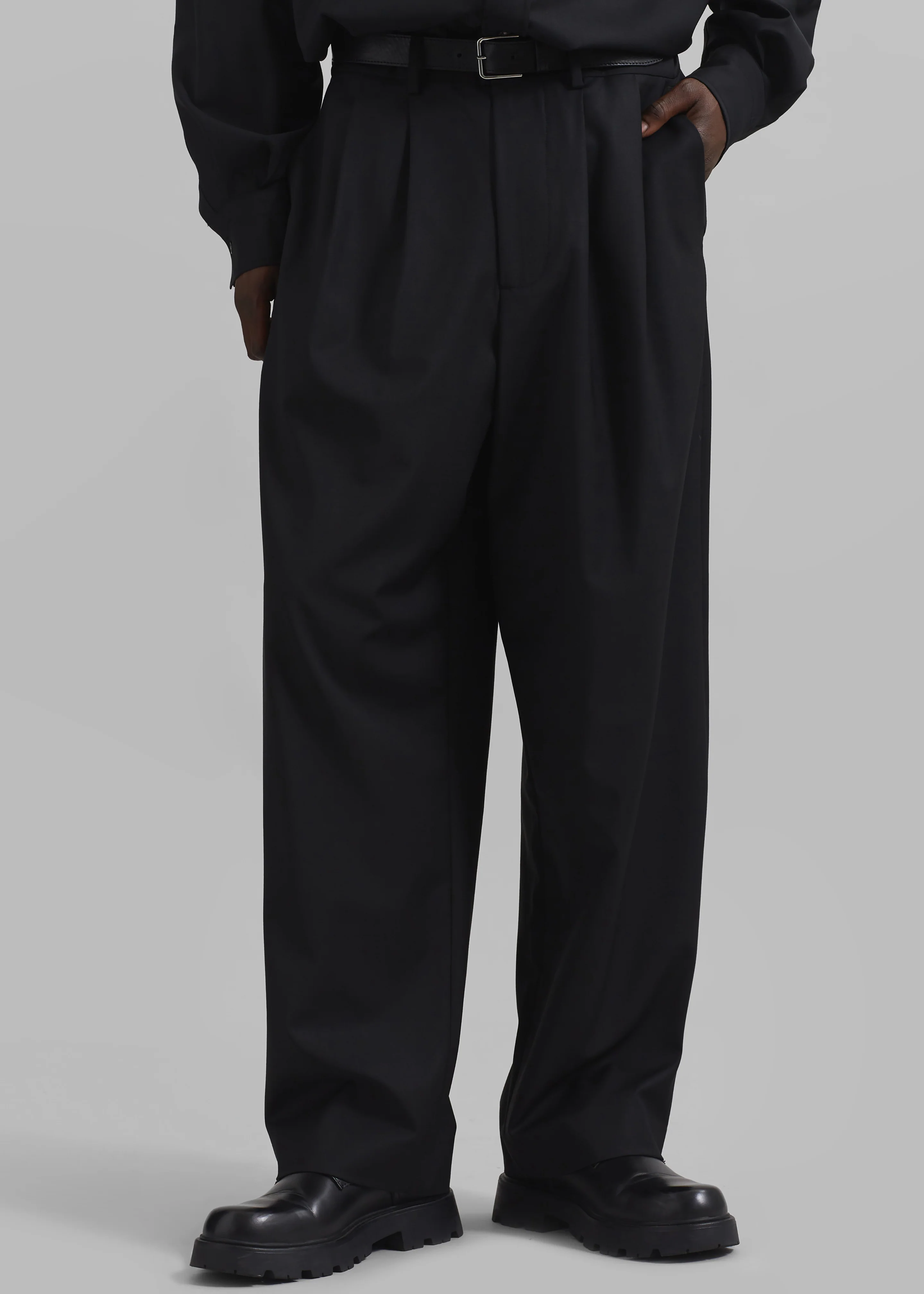 Dalton Wool Blend Trousers - Black
